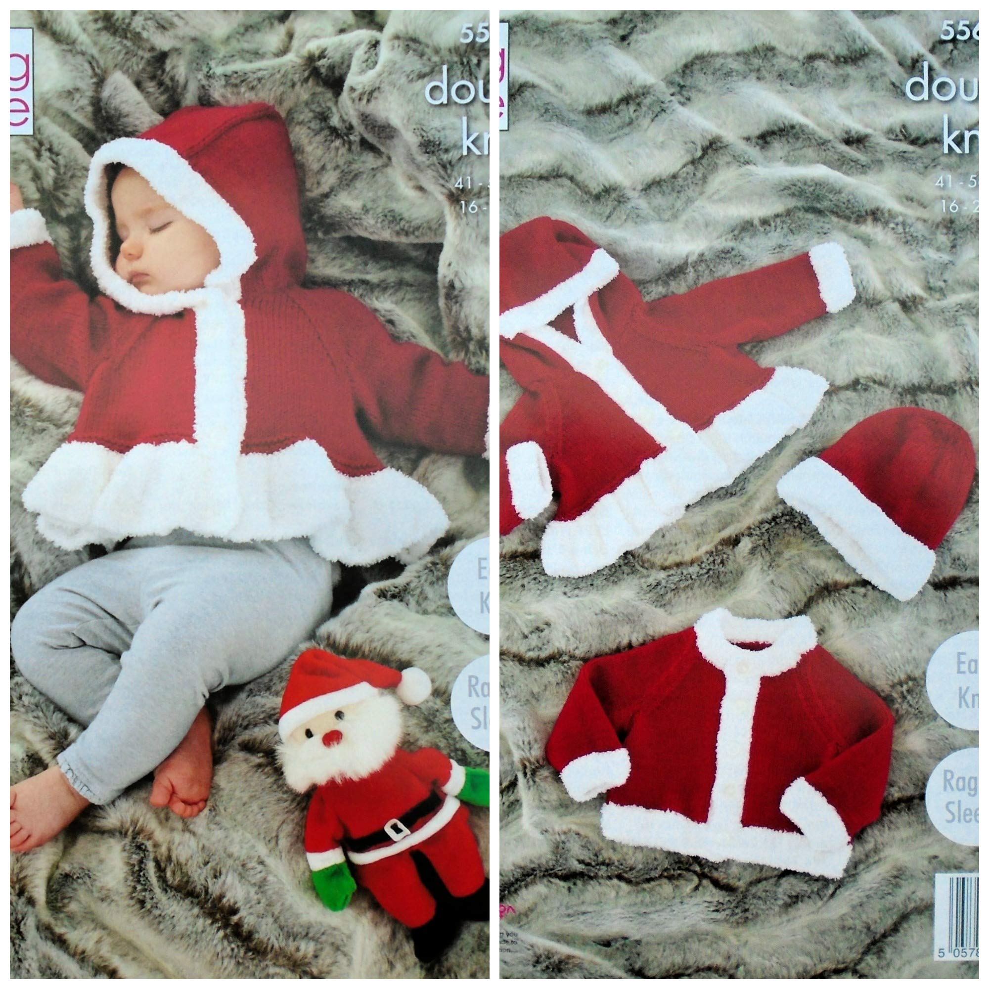 King Cole DK Easy Knit Knitting Pattern Christmas Jackets and Hats 5568