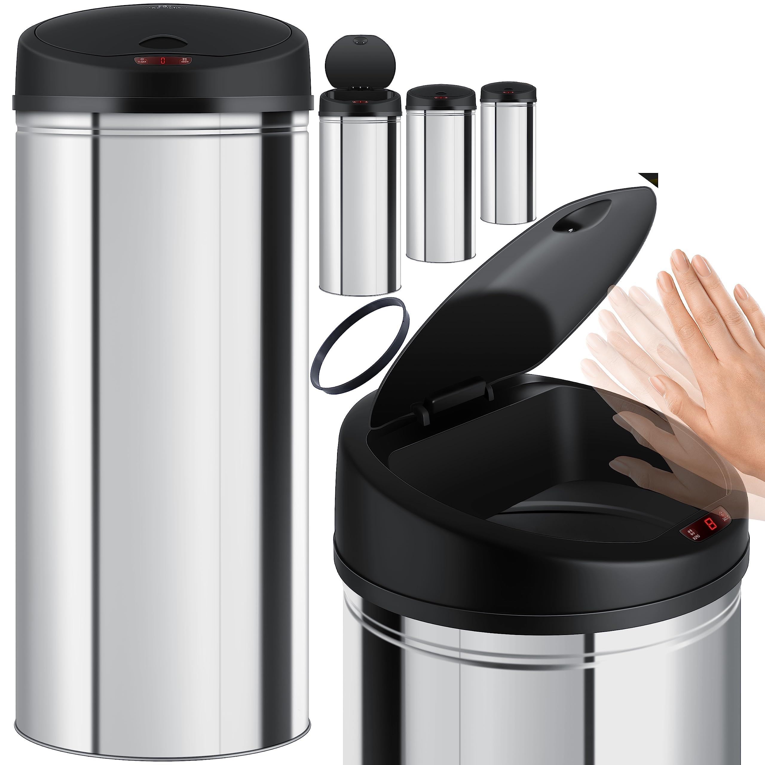 KESSER® Papelera con sensor automático Papelera de ACERO INOXIDABLE