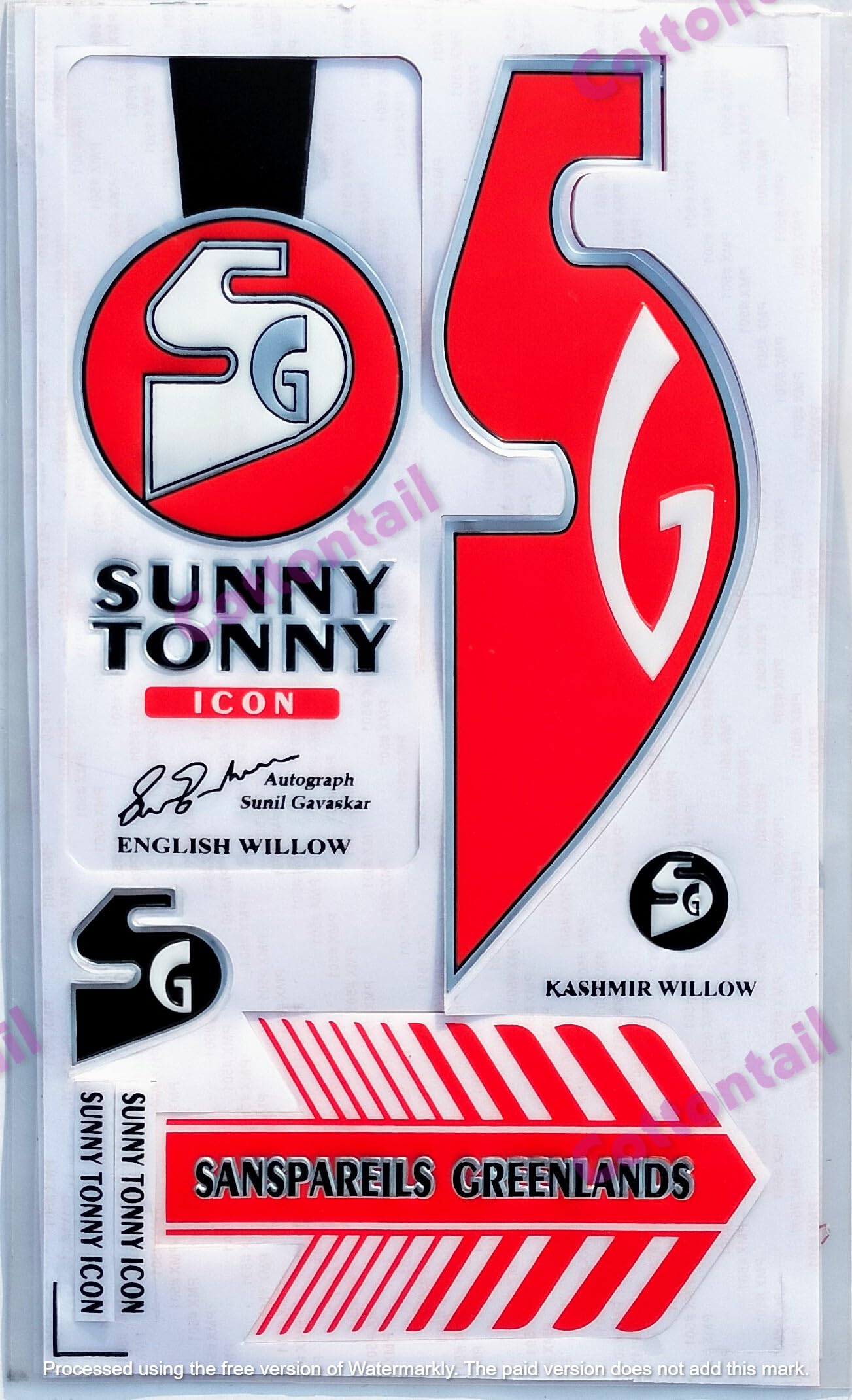 COTTONTAIL | 3D ST Edition | English Willow Embossed Cricket Bat Sticker | Red (B0C8G3K8VJ) Amazon Price History, Amazon Price Tracker