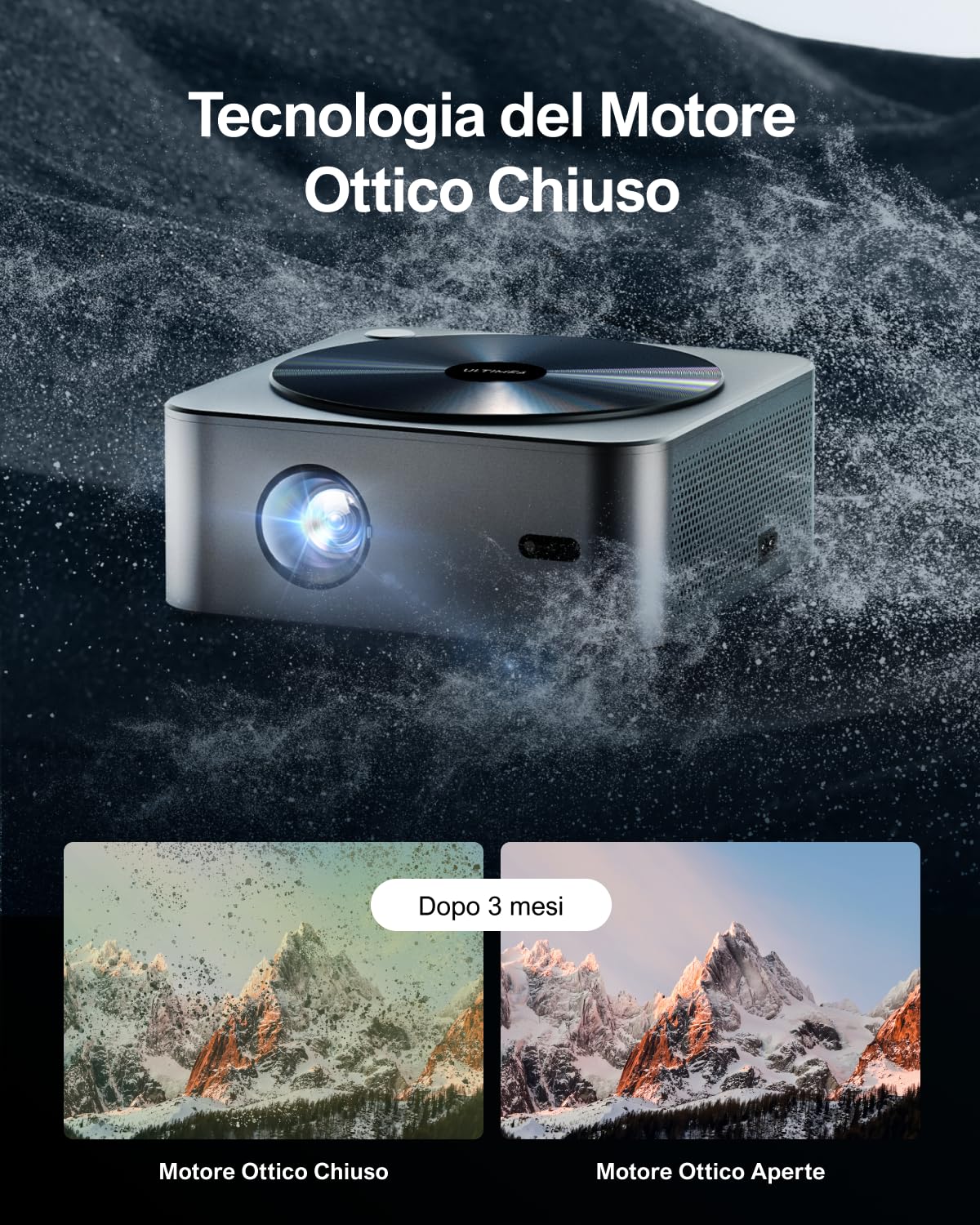 ULTIMEA Proiettore 4K Supporta Nativo 1080P, Auto Focus & Keystone 700 ANSI 21000Lumens Smart Videoproiettore, Bluetooth 5.2 WiFi HDR10, Home Cinema Projector per HDMI/iOS/Android/TV Stick, Apollo P40