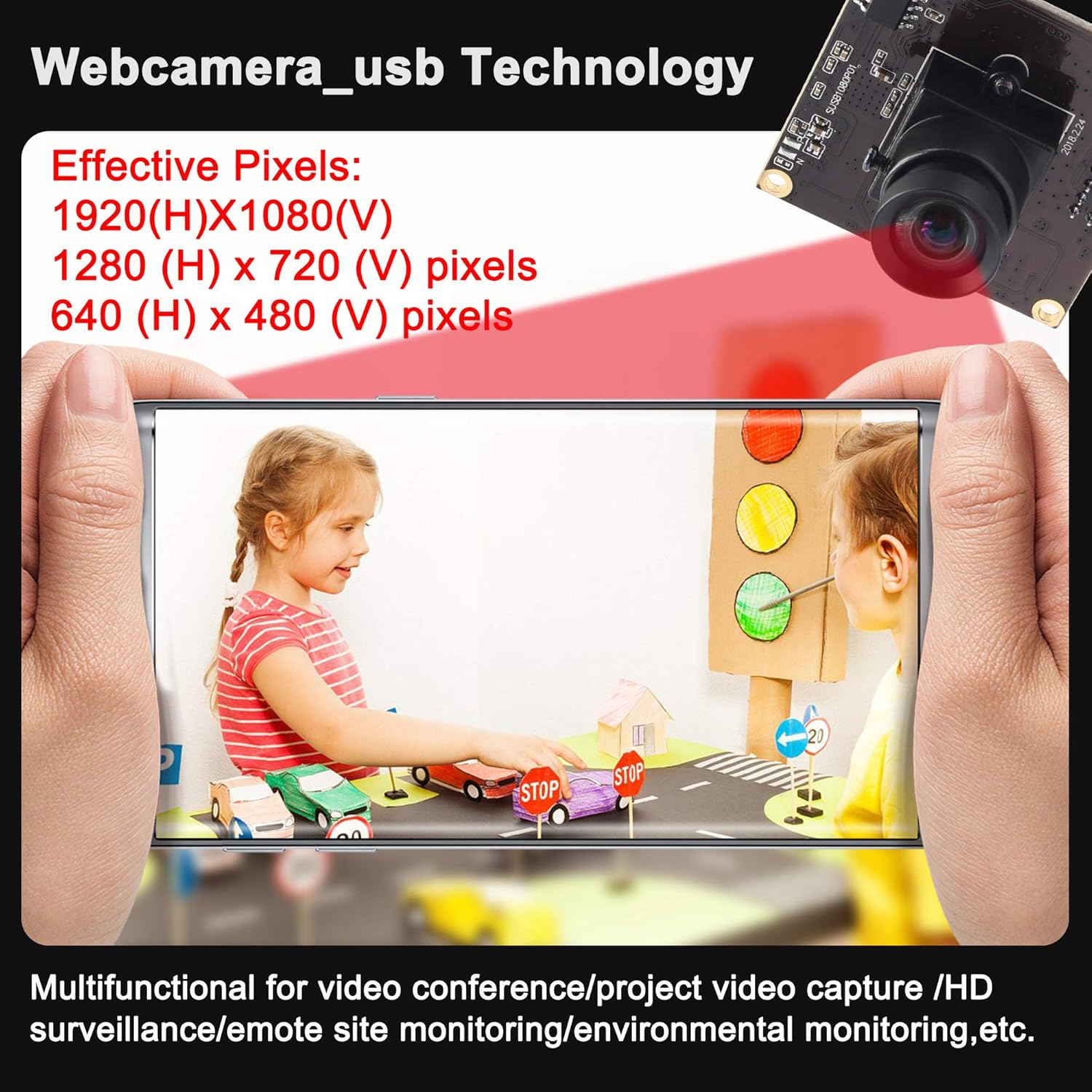 ELP USB3.0 Mini PC Camera - Low Light 1080P 50fps USB Security Camera for Computer & Laptop