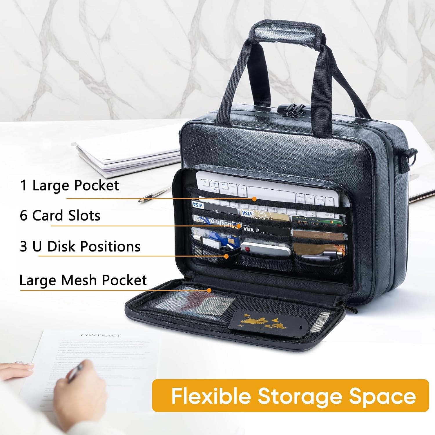 5200 Fireproof Document Organizer - Large Fireproof Bag with 20 Pockets - Locking Document Safe for Home and Office