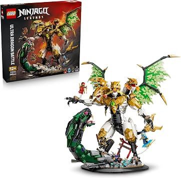 LEGO Ninjago Duel with the Ultra Dragon - Toy with 4-Head Action Figure Snake & 4 Mini Figures with Katanas - Children's Room Decoration - Gift for Boys from 12 Years and Teenager Fans - 71872