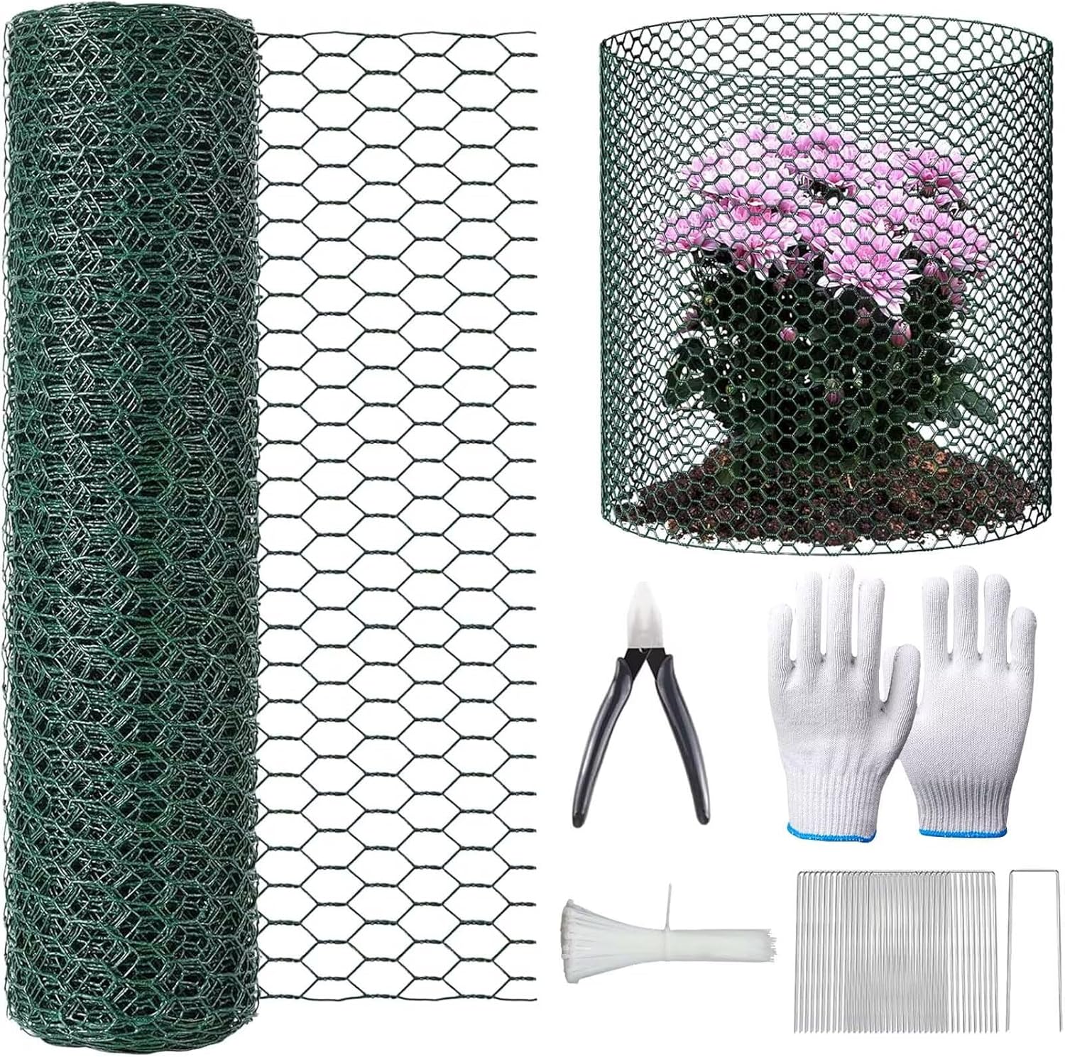32.8FT x16IN Plant Protectors from Animals,Free-Cut Metal Chicken Wire for Outdoor Plants to Keeping Rabbits Squirrels Chicken Animals Out