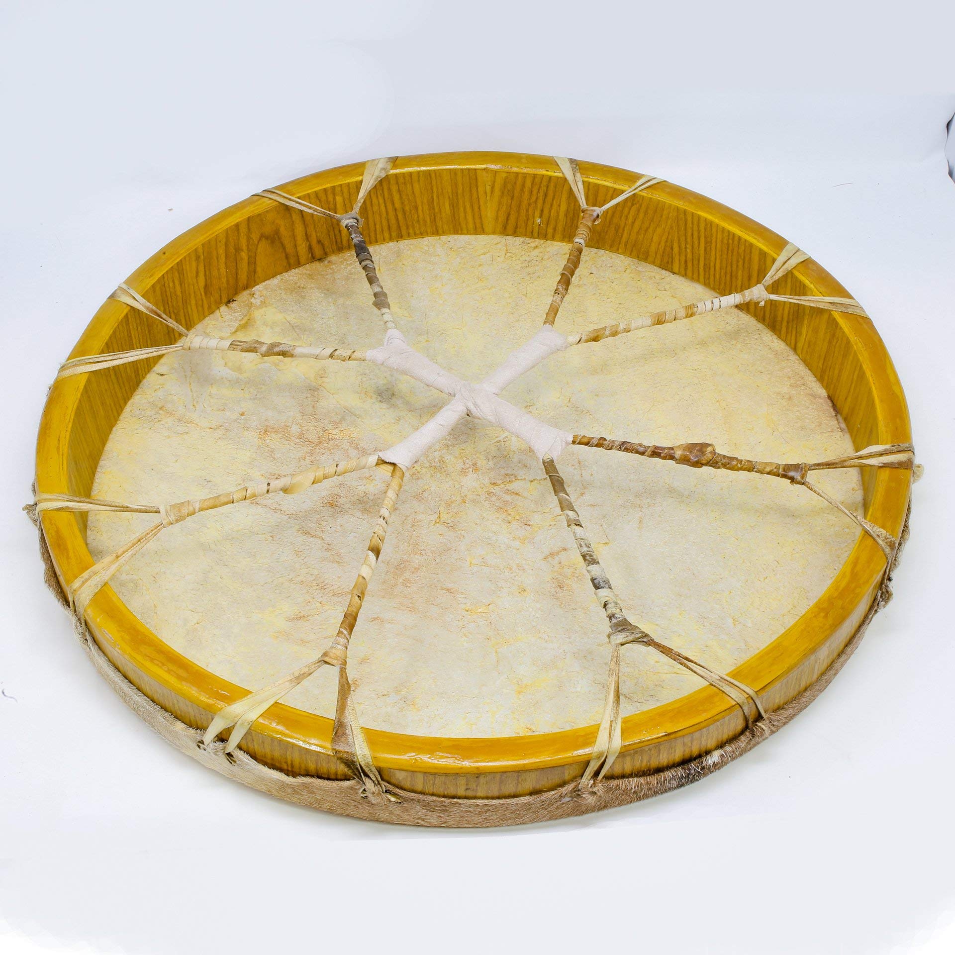 Shamandrum Ø 40 cm Rahmentrommel im mysevendo Set Rund Ziegenhaut Behaart Shaman Drum Goat Skin inkl. Stick