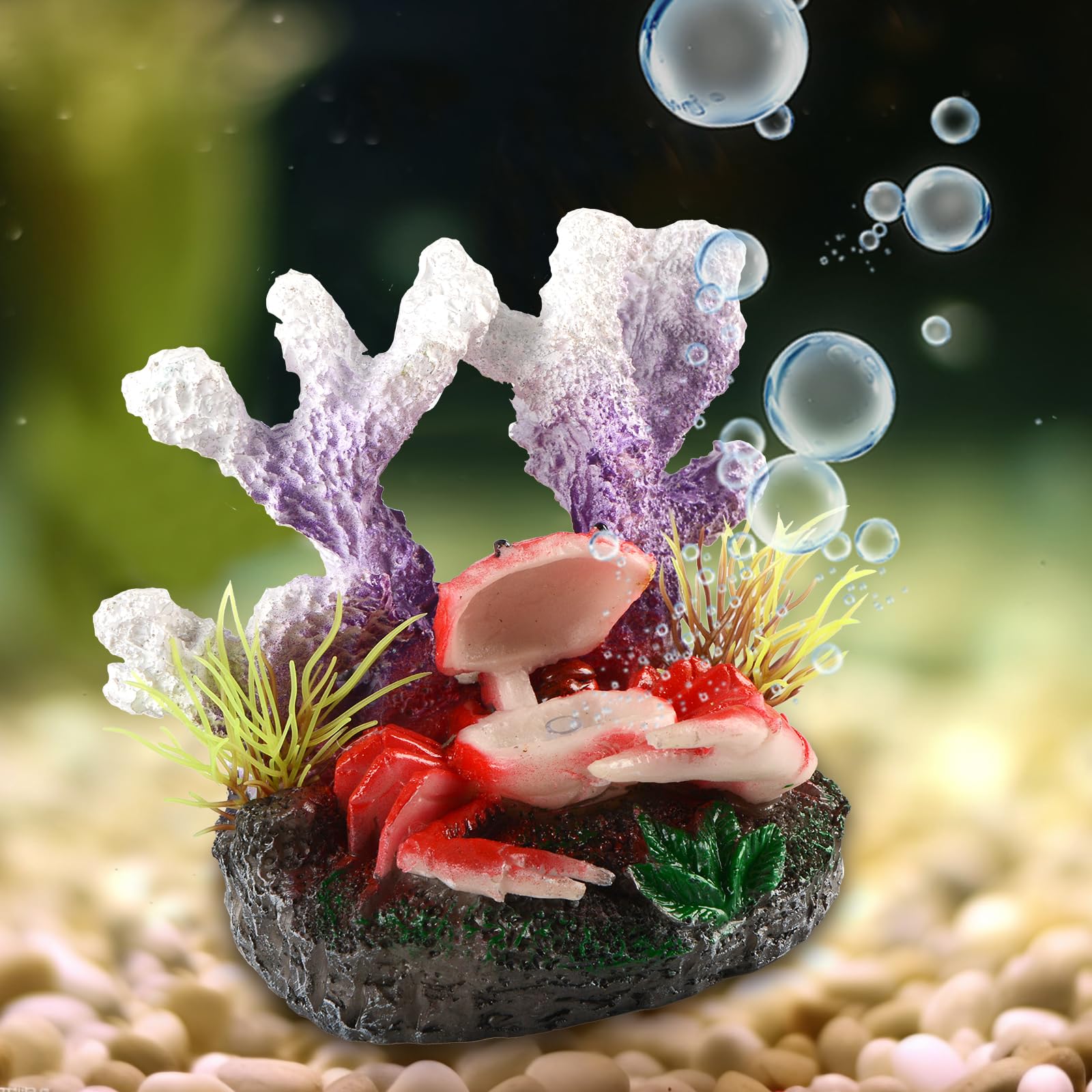 Fish Tank Decoration Aquarium Shell Bubble Stone - Clam Pearl Ornament ...