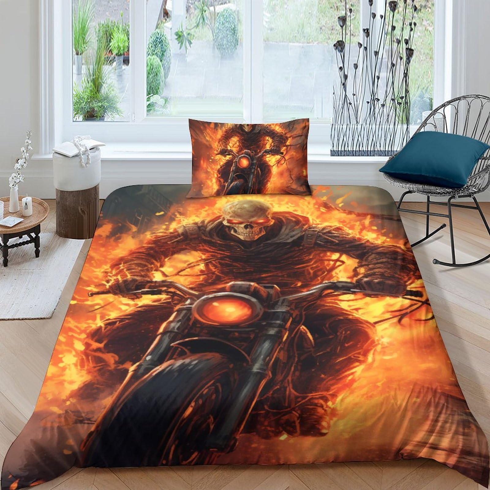 Housse de couette moto cadeau anniversaire enfant et adolescent