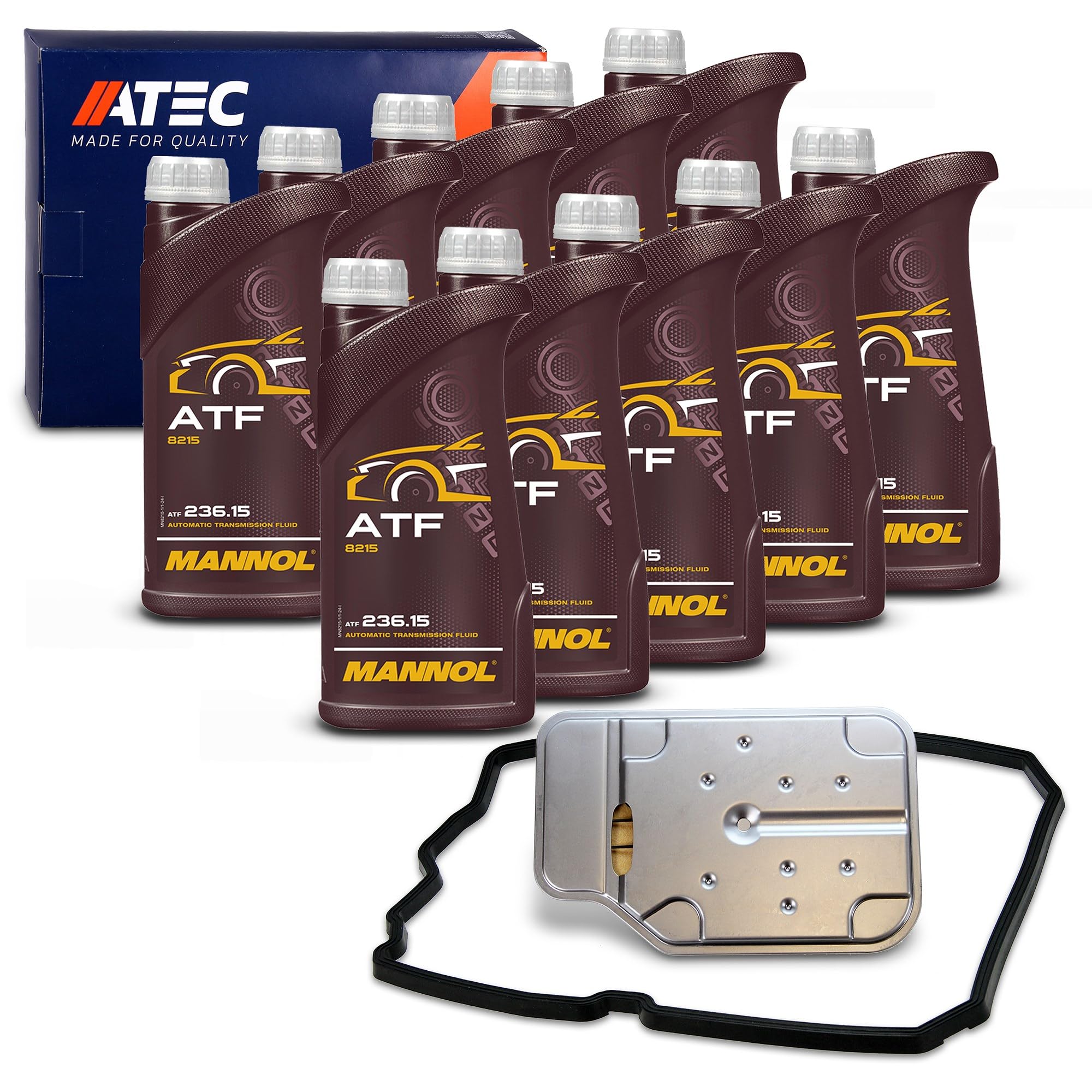 ATEC Germany Hydraulikfilter Automatikgetriebe + 10l ATF-Öl