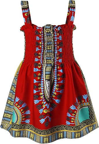 MODNTOGA African Attire for Toddler Girl Dashiki Dress Kids Girls African Print Clothing Black History Months Ankara Outfit