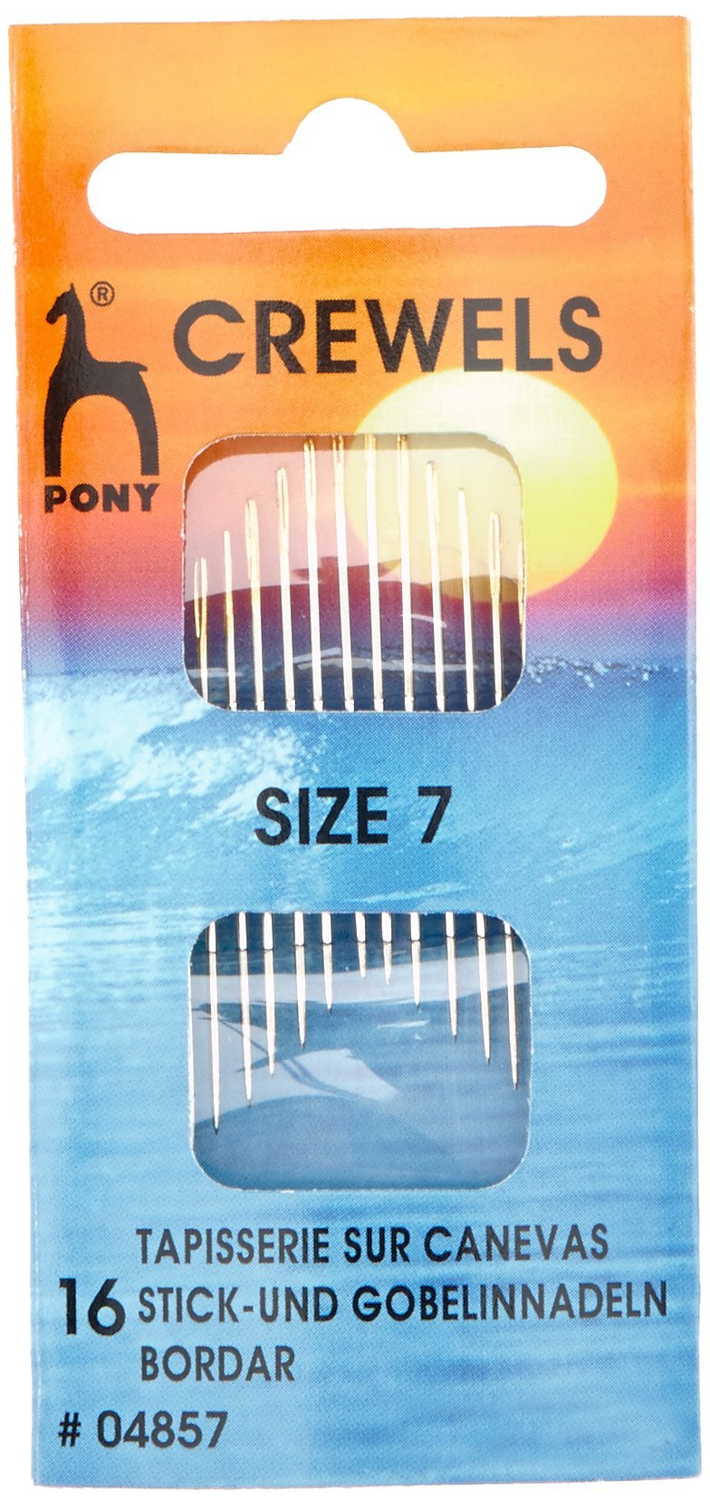 Pony Gold Eye Sewing Needles: Crewels Size 7, Multi-Colour