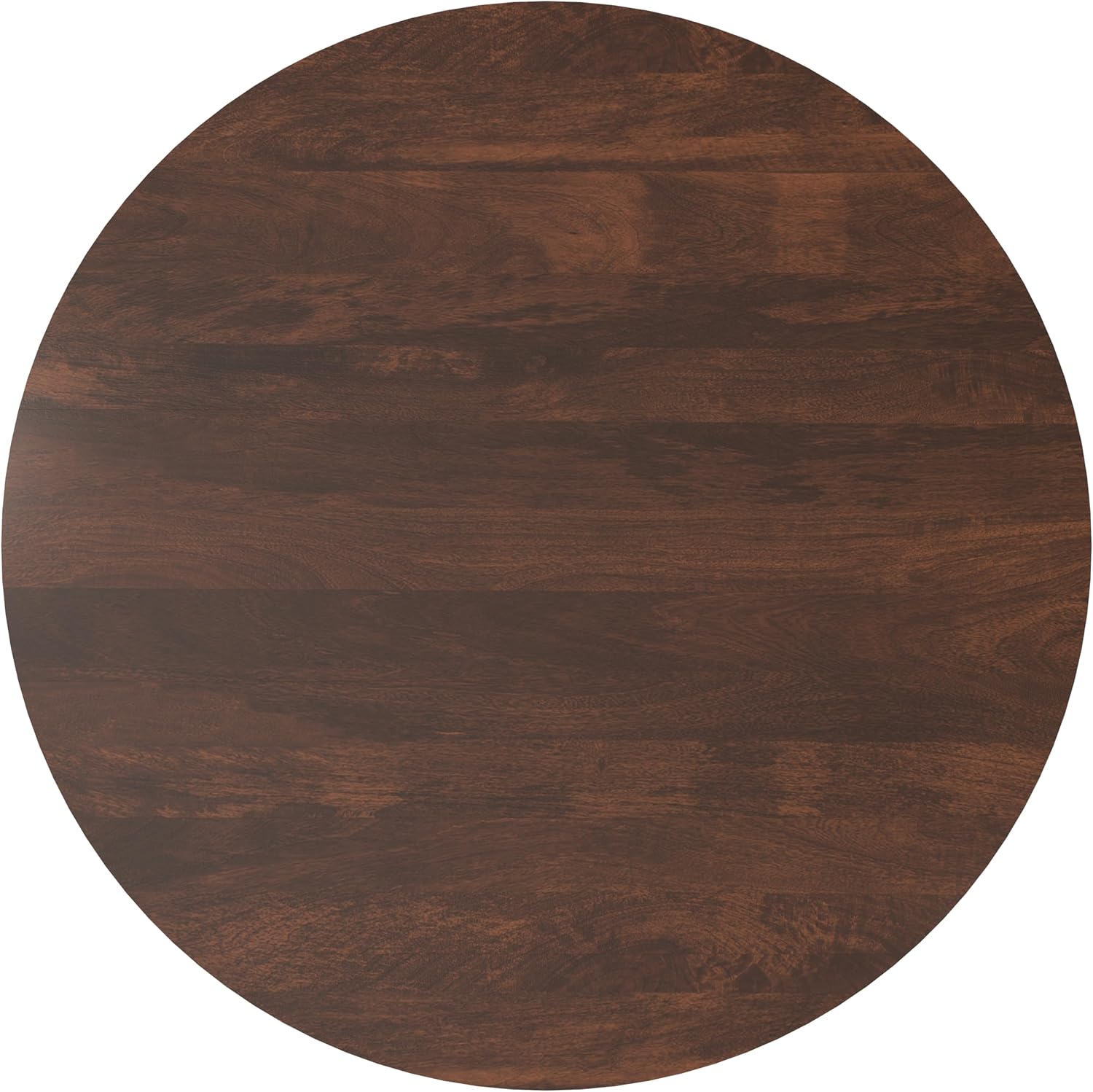 SIMPLIHOME Elmbrook Coffee Table - 34" Wide x 12" High Solid Mango Wood Modern Industrial Round Drum Cocktail Table in Walnut Brown, Sculptural Living Room Table with Low Profile Design, Assembled