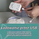 Tommee Tippee Mini OllieOwl, podróżna pomoc w zasypianiu, automatyczny czujnik krytyczny, przenośna pętla z tkaniny, ładowanie przez USB 25 godzin, można prać w pralce