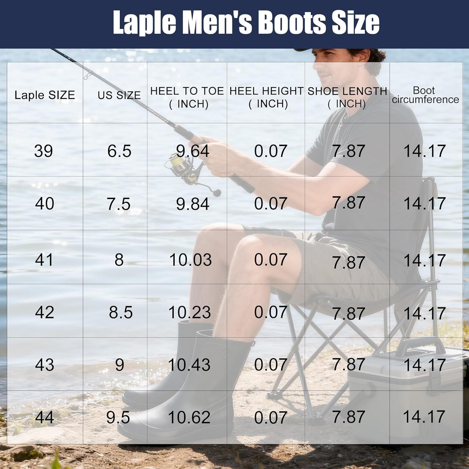 Mens Rain Boots Slip On Non-Slip Rubber Waterproof Ankle Boots Rain Shoes - Image 7