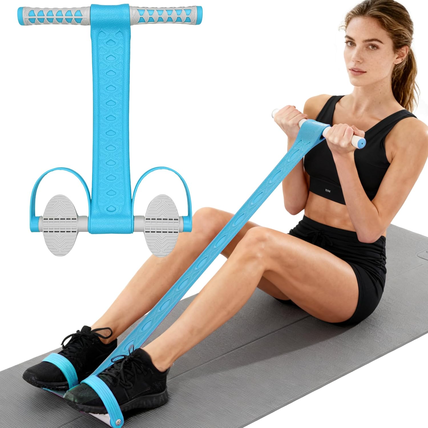 DEFUNX Foot Pedal Resistance Band with Handle Multifunction Tension Rope for Women Exercise Fitness Workout Stirrup Puller