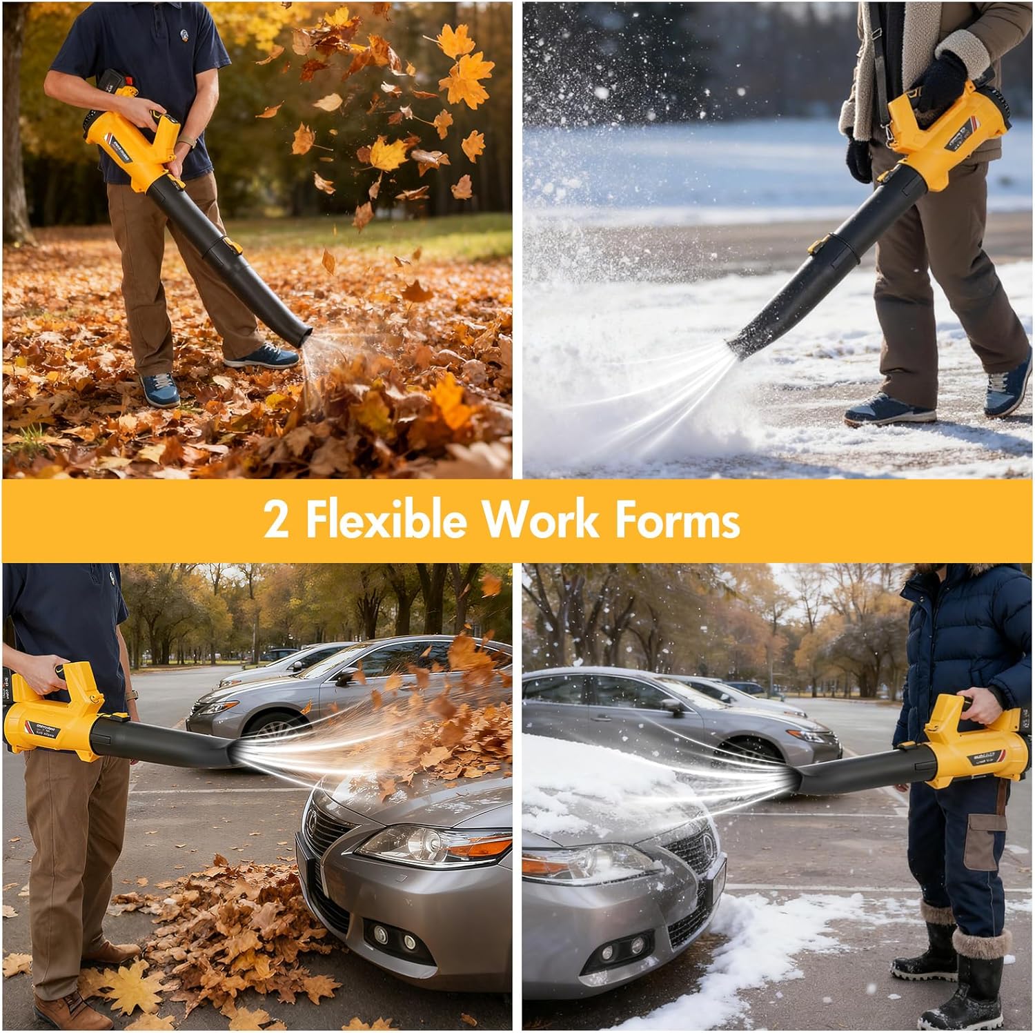 Electric Leaf Blower Cordless, Battery Powered Leaf Blower with 2 x 6.0Ah Batteries and Charger, 6 Speed Mode, 650 CFM 280 MPH Lightweight Leaf Blowers for Lawn Care, Patio, Dust, Blowing Leaves, Snow