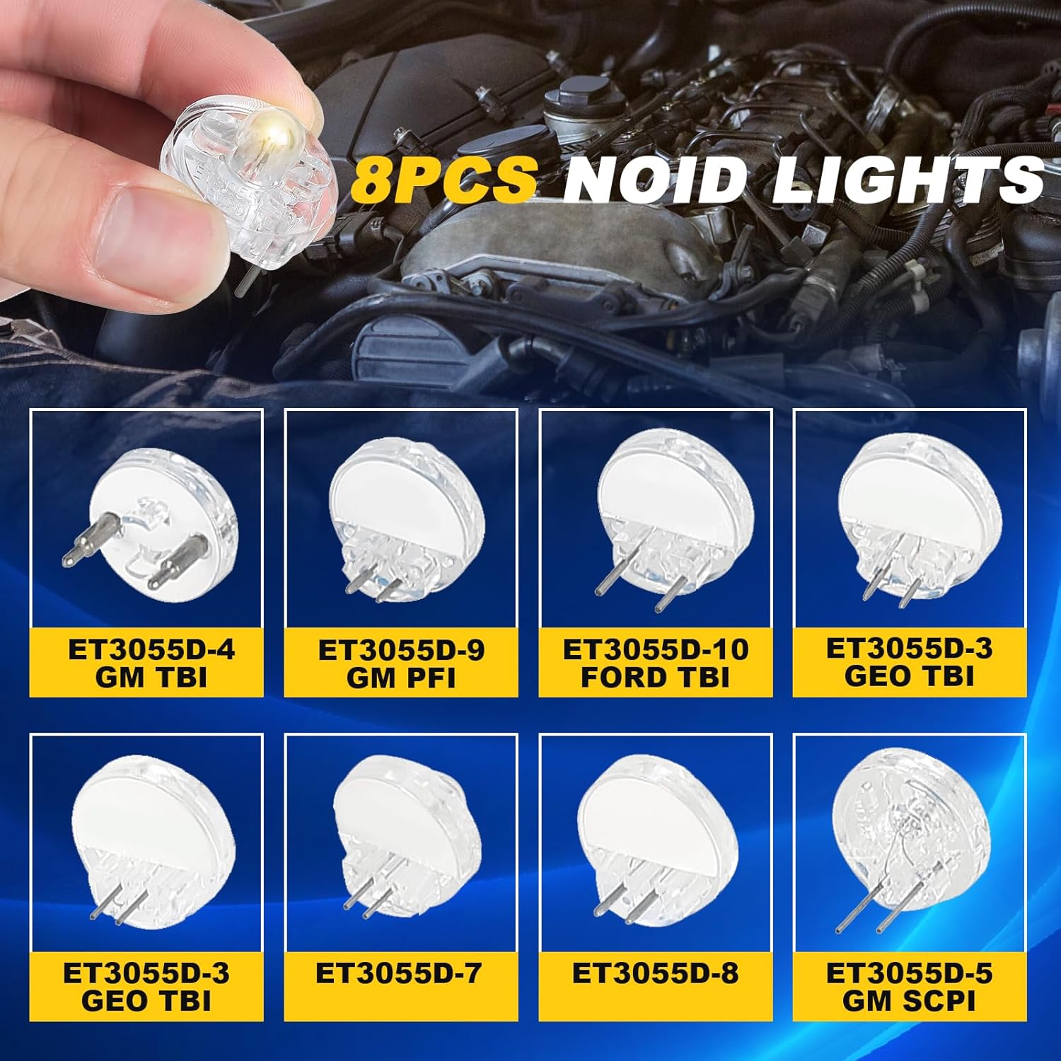 DASBET Noid Light Test Kit 11 Pieces | Fuel Injector Noid Light Tester Kit with 8 Noids, Noid Lites IAC Tester for Most Cars