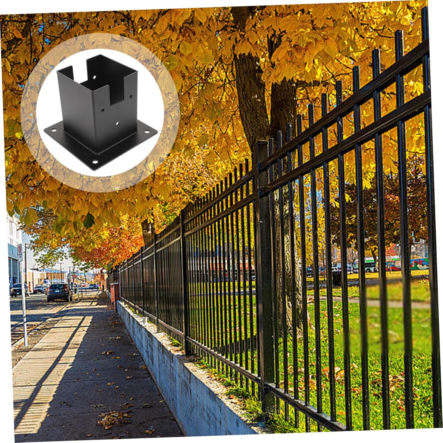 UPKOCH 1Set Mailbox Post Base Protector Durable Post Bracket for Deck Railing and Fence Applications Heavy Duty Support for Mailbox Pavilion and More Sturdy