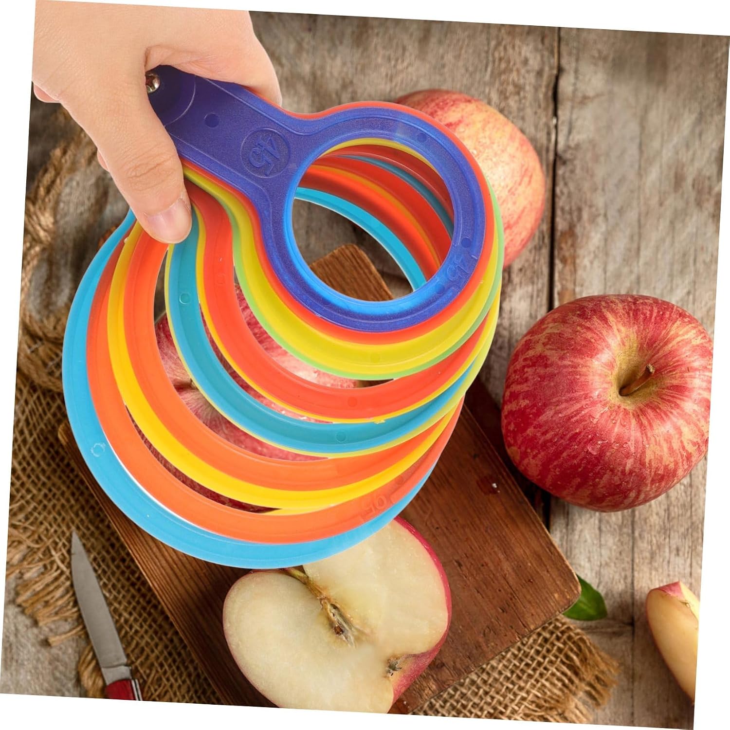 VICASKY 1 Set Fruits Measurement Tool Sizer Small Measuring Diameter Gauge Rings Fruits Diameter Gauge Laps Diameter Gauge for Fruits Diameter Gauges Fruit Grading Board Plastic