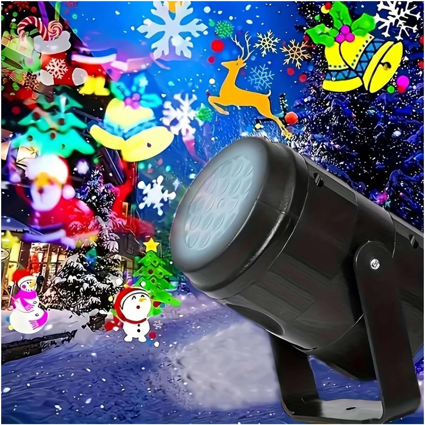 Christmas Snowflake Projector Lights – LED Rotating Star Light | USB-Powered Indoor/Outdoor Xmas Decor for Holiday Party Garden Patio (Christmas Pattern)