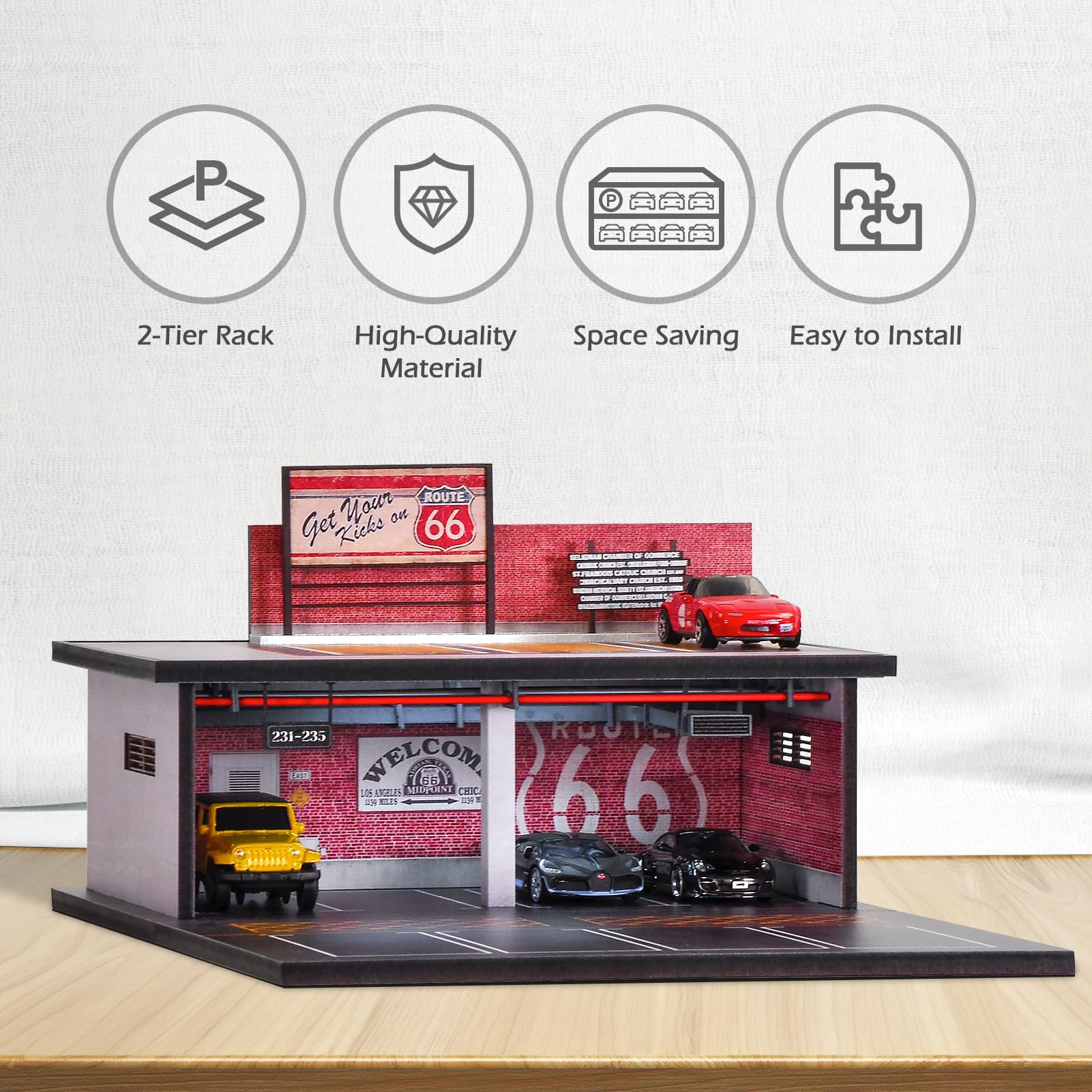 Buy cxiiuui 1/64 Scale Parking Garage Scene Model with 12 Parking