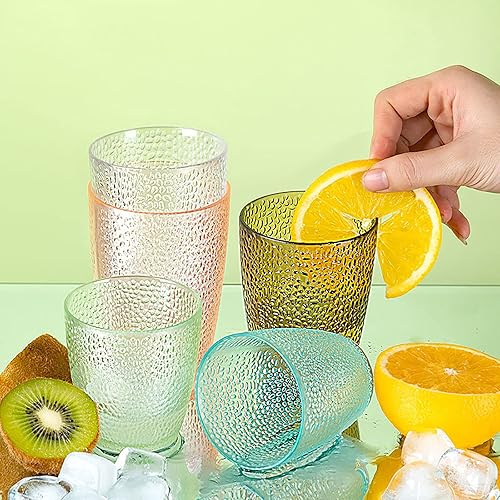 Miniatura 4 de Vasos acrílicos apilables de plástico martillado, juego de 5, vasos irrompibles de primera calidad, perfectos para regalos (5 colores, 8.5 onzas)