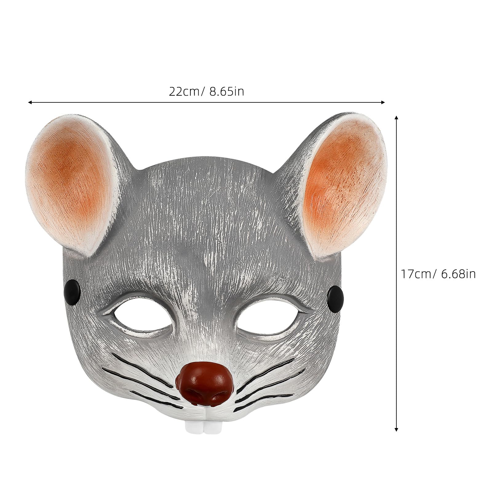 Toddmomy 2 maschere da topo realistiche per costumi di Halloween, Natale, Carnevale, cosplay, animali, per adulti e bambini