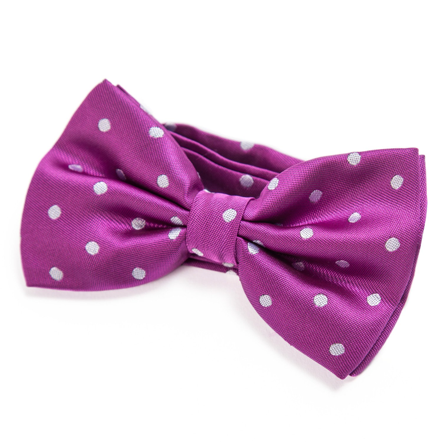DonDon mens bow tie Polka Dots pre-tied handmade and adjustable purple