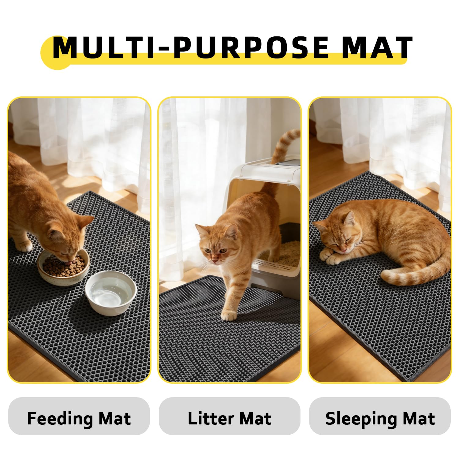 Katzenklo Matte, Katzenklo Matte, Honeycomb Double Layer Trapping Litter Mat Design, Wasserdicht Urinproof Kitty Litter Mat, Easy Clean Scatter Control