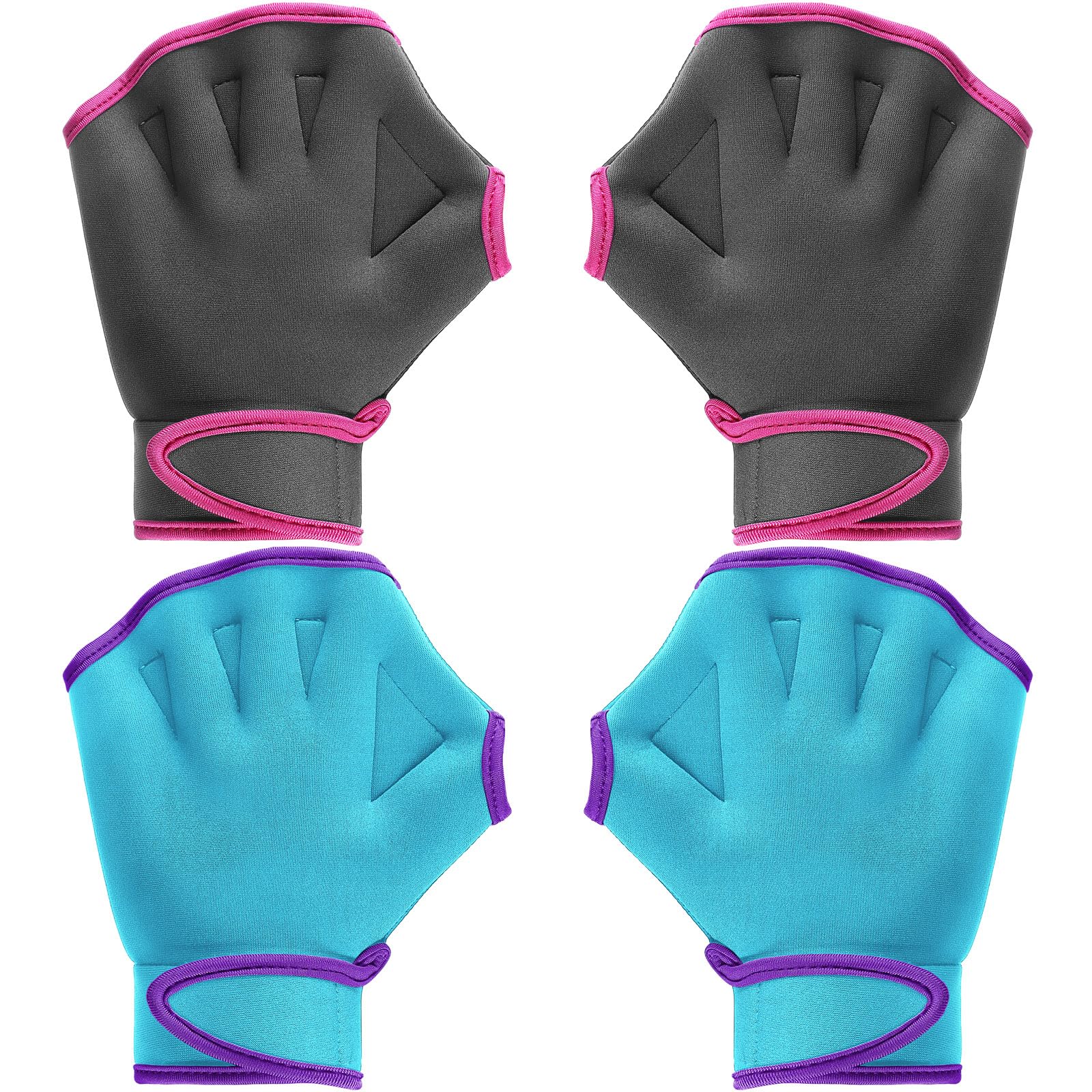 Sumind 2 Pairs Swimming Gloves Aquatic Training Gloves Neoprene Mittens Webbed Fitness Water Resistance Training Mittens for Swimming Diving with