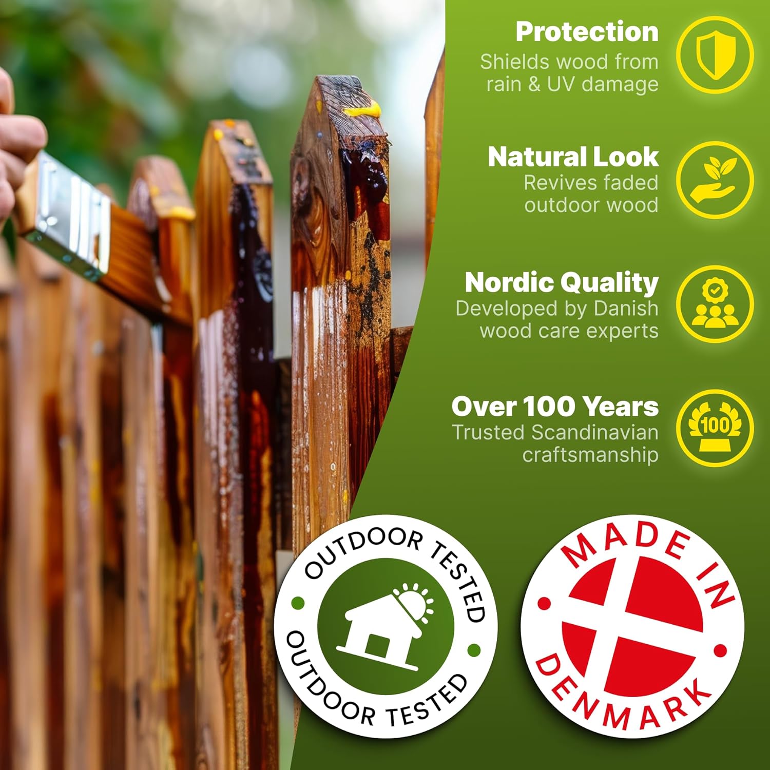 Nordicare Sealing Wood Oil for Outdoor Garden Furniture - Teak Oil for Wood Outdoor Furniture - Suitable for All Outdoor Types of Wood, for Wood Exterior Protection - Easy to Apply 84.5 Oz