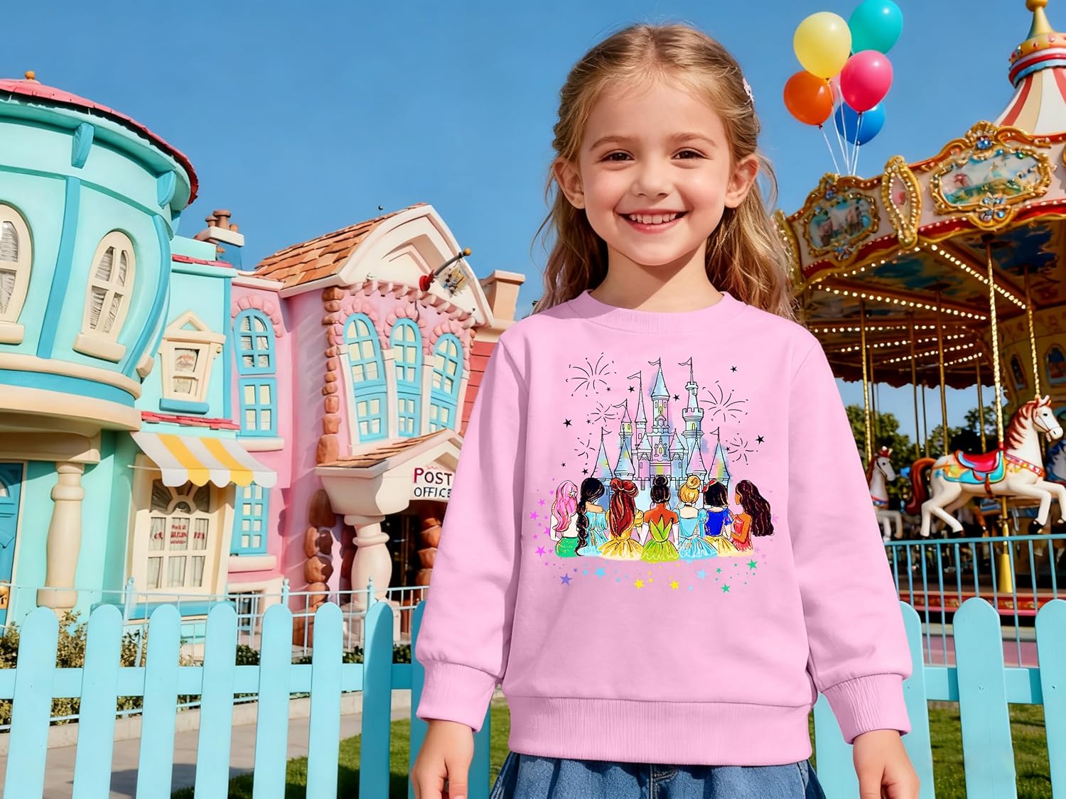 Magical Sweatshirts for Girls Cute Graphic Pullover kids Holiday Vacation Long Sleeve Crewneck Shirt - Image 2