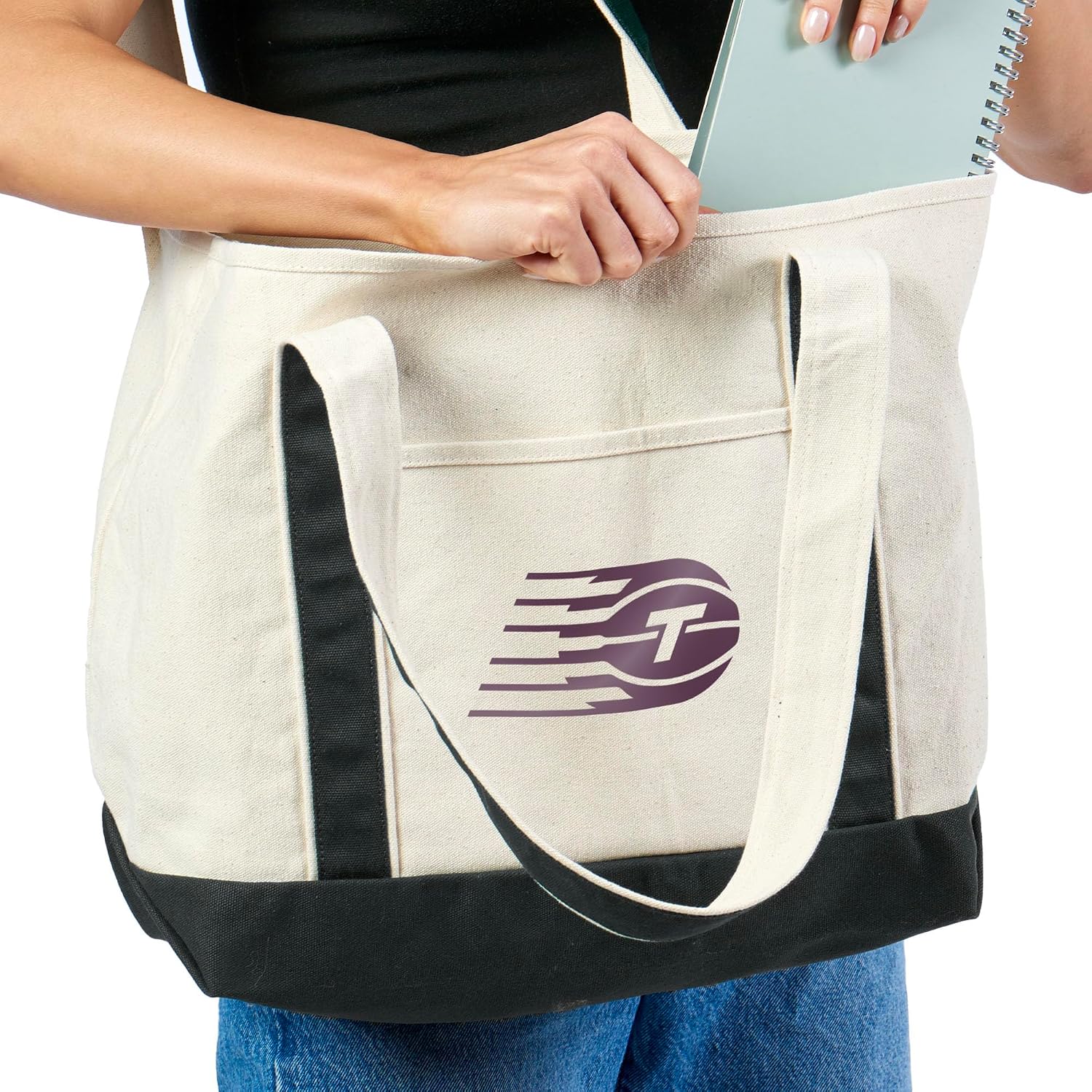 Northwest WNBA Canvas Tote Bag with Colored Strap, 15x21 Inch image 3