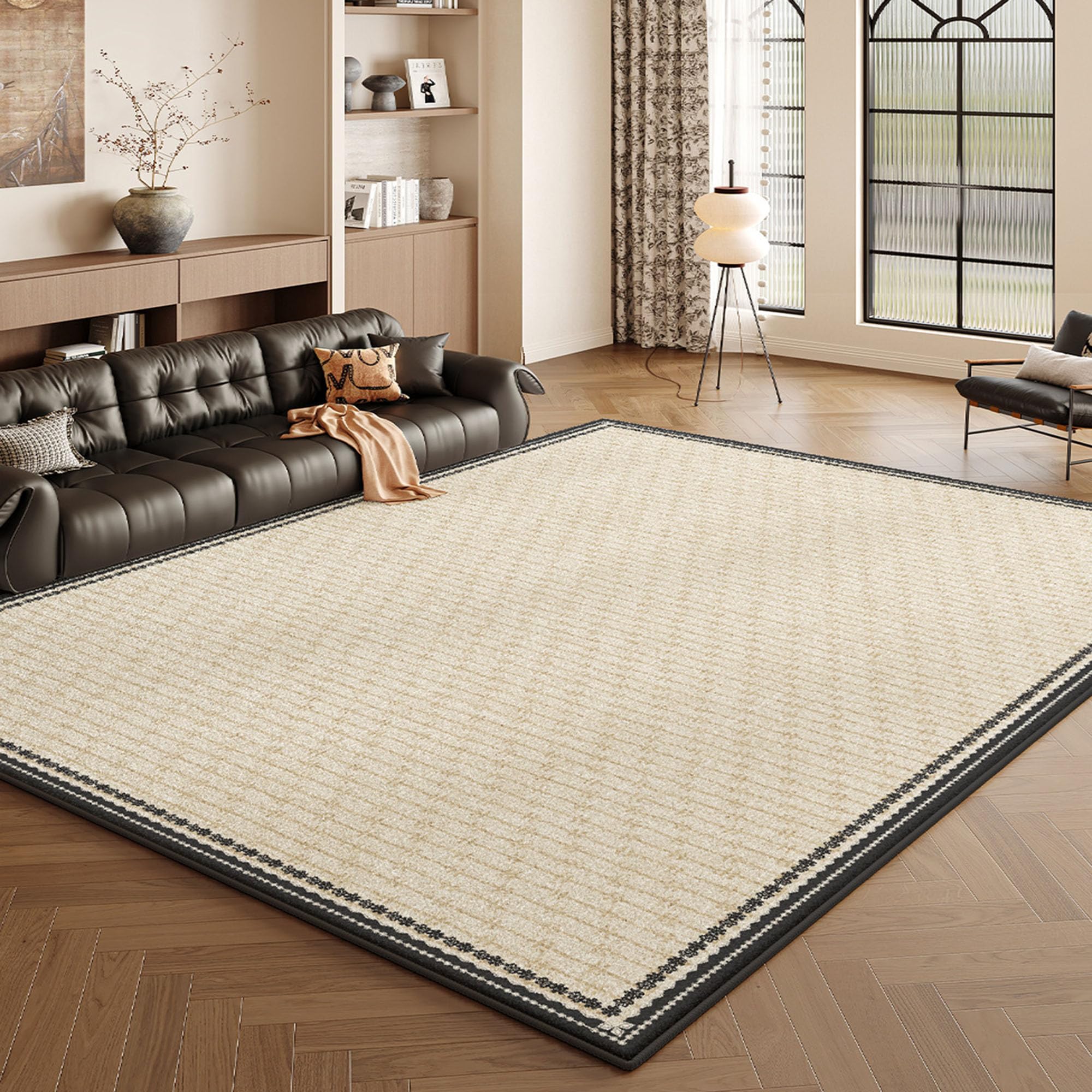 Grand tapis lavable 160x230 cm avec envers antidérapant et poils courts Style 4