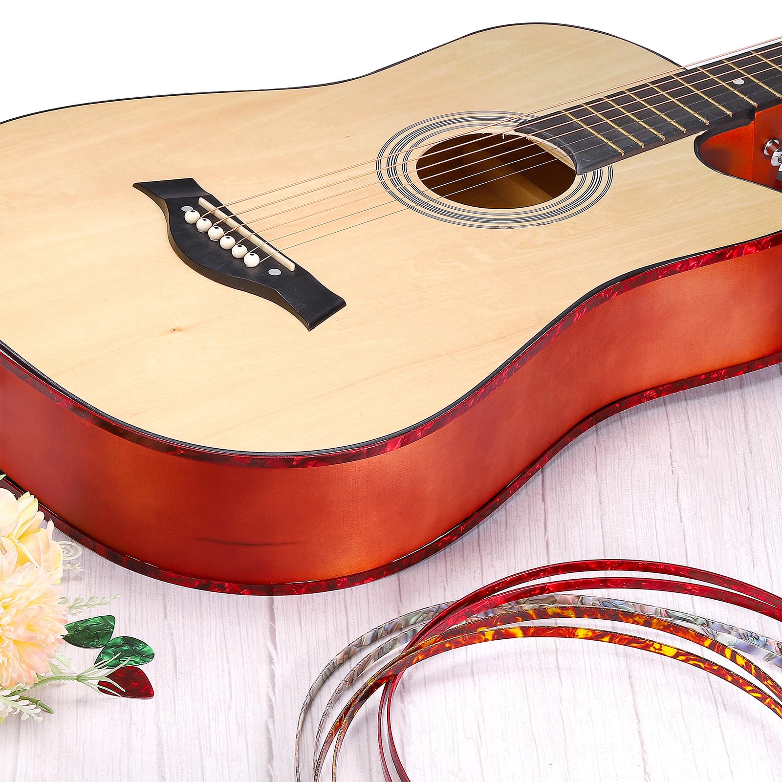 Bordure Binding Guitare Acoustique - Bande Plastique Beige 1650x6x1 Mm - Pour Réparation Et Décoration - 11