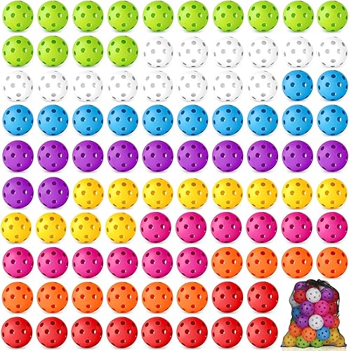 Coopay Paquete de 12/50/100 pelotas de práctica de béisbol, bolas de entrenamiento de plástico, bolas de sóftbol huecas ligeras con una bolsa de