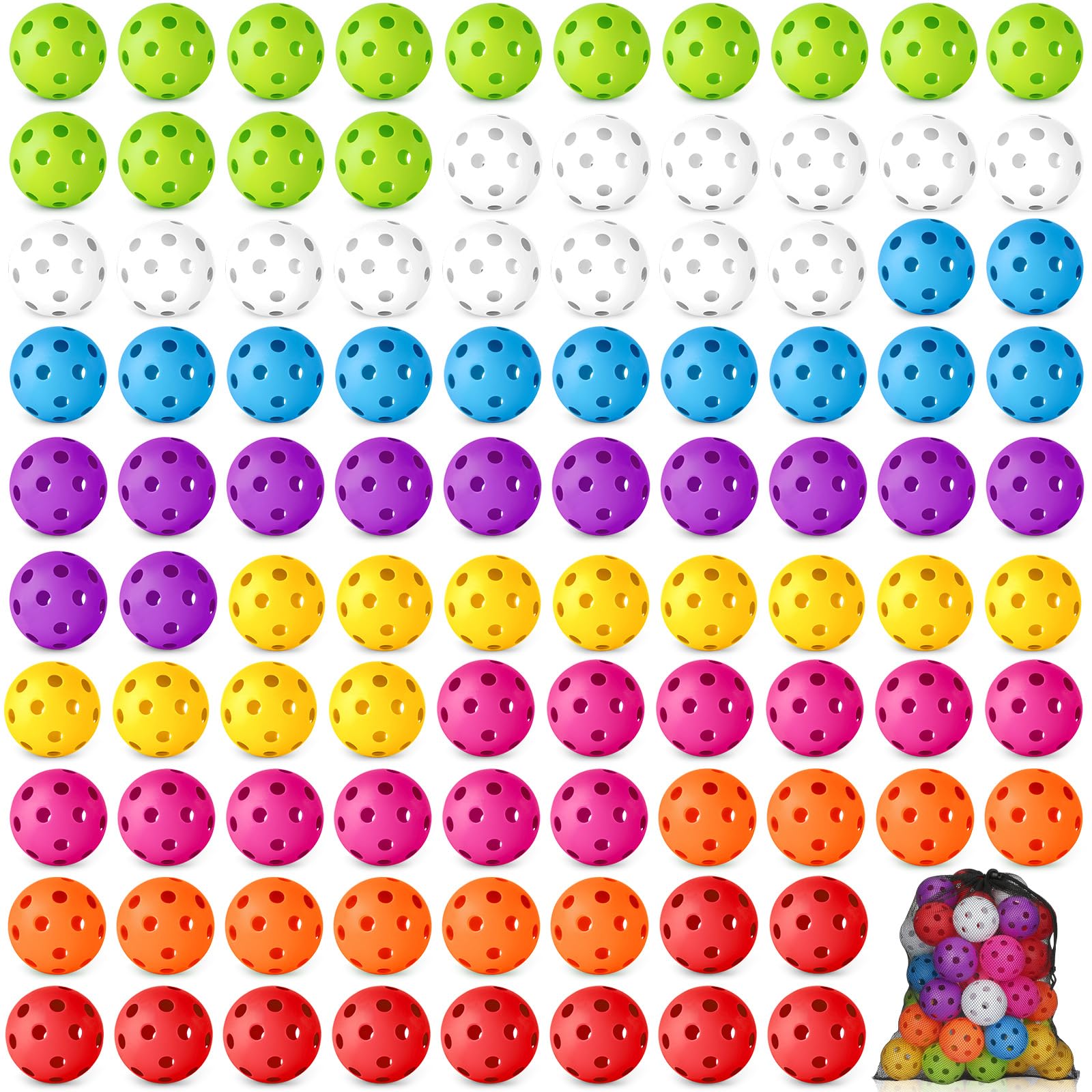 Indoor Baseball Training Coopay 24-Pack Plastic Practice Baseballs - Lightweight Hollow Training Balls For Hitting & Fielding Wiffle Ball And Bat Set - View #2
