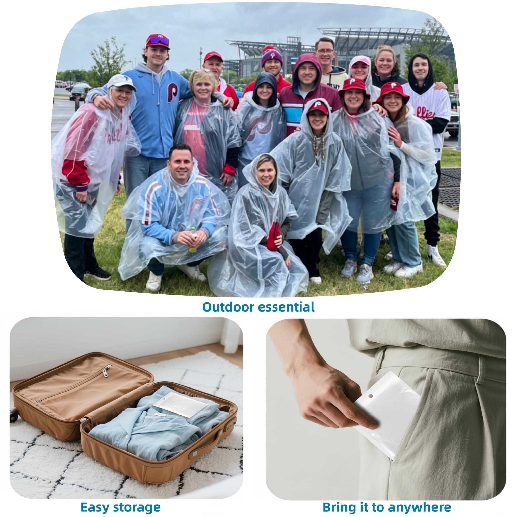 5 Stück Einweg Regenponcho Regencape, Transparent Regencape für Damen Herren, Regen Poncho mit Kapuze, Regenponcho Wasserdicht Geeignet für Camping Radfahren Wandern