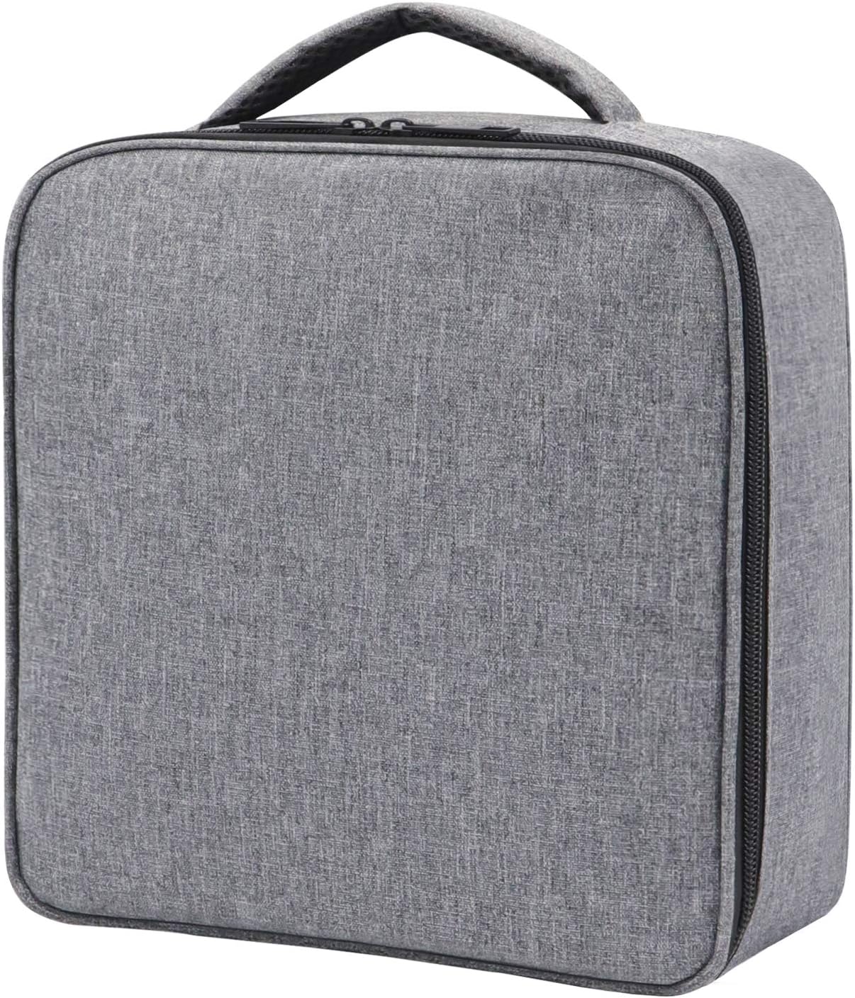 Portable Travel Cosmetic Bag Makeup Case Mini Makeup Train Case Zipper Packing Organizer Camera Storage Bag with Top Handle and Removable Velcro Divider for Free Combined