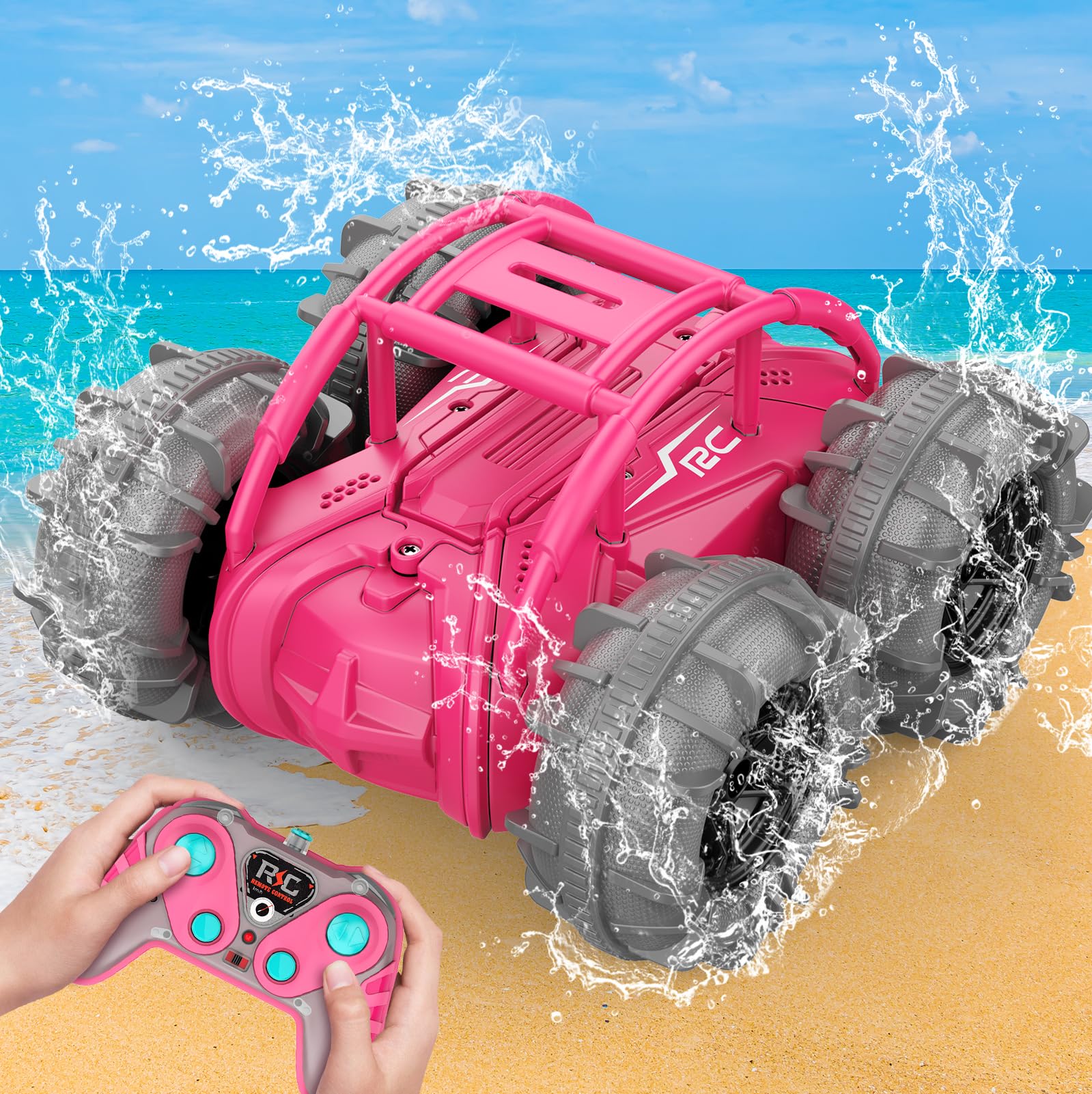 Braxel Rosa Coche Teledirigido Niña, Coches para Niños Juguetes Niña 3 4 5 6 7 8 Años Regalo Regalos Niña 3-10 Años Juegos Niños 3-10 Años Niños, Regalos para Niñas De 3-8 Años Juegos Exterior Niños