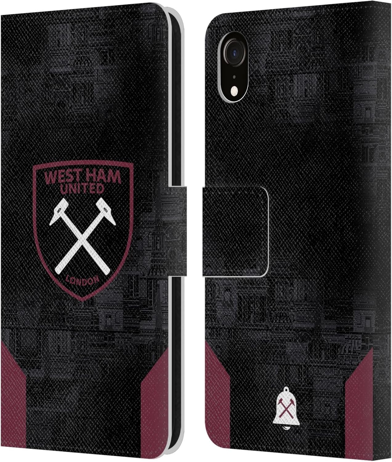 Head Case Designs Officially Licensed West Ham United FC Away 2024/25 Crest Kit Leather Wallet Case Compatible with Apple iPhone 11