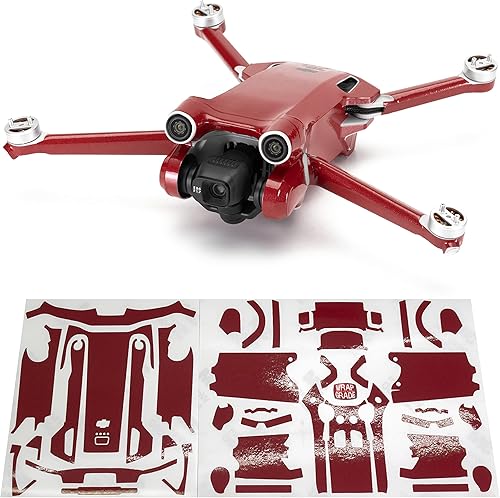 WRAPGRADE Pegatinas de piel compatibles con DJI Mini 3 Pro  Unidad principal (Japón RED)
