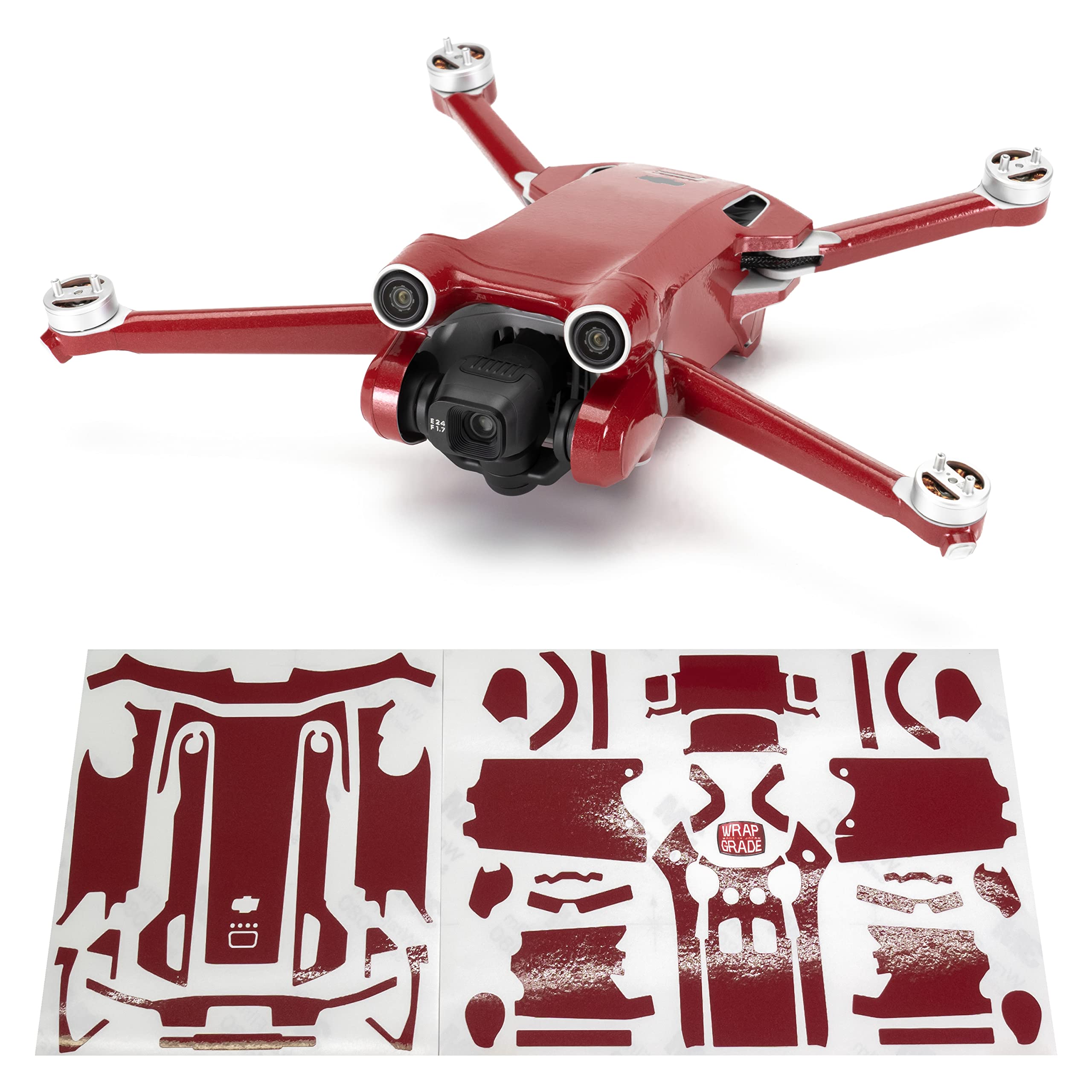 WRAPGRADE Skin Compatible with DJI Mini 3 Pro (JAPAN RED)