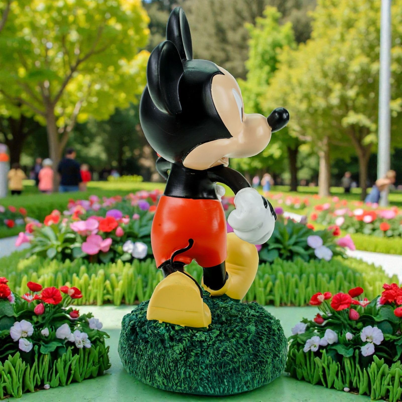 Mickey Mouse - Statuetta decorativa da giardino con fiori Disney con licenza ufficiale, 20 cm, resistente alle intemperie, in poliresina, per giardino, balcone, terrazza e soggiorno, idea regalo