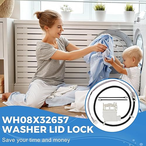 Miniatura 7 de PANDEELS WH08X32657 WH08X31222 Bloqueo de tapa de lavadora con arnés para GE  Reemplazo AP7033485 4963152 PS16619254, apto para GTW220ACK7WW