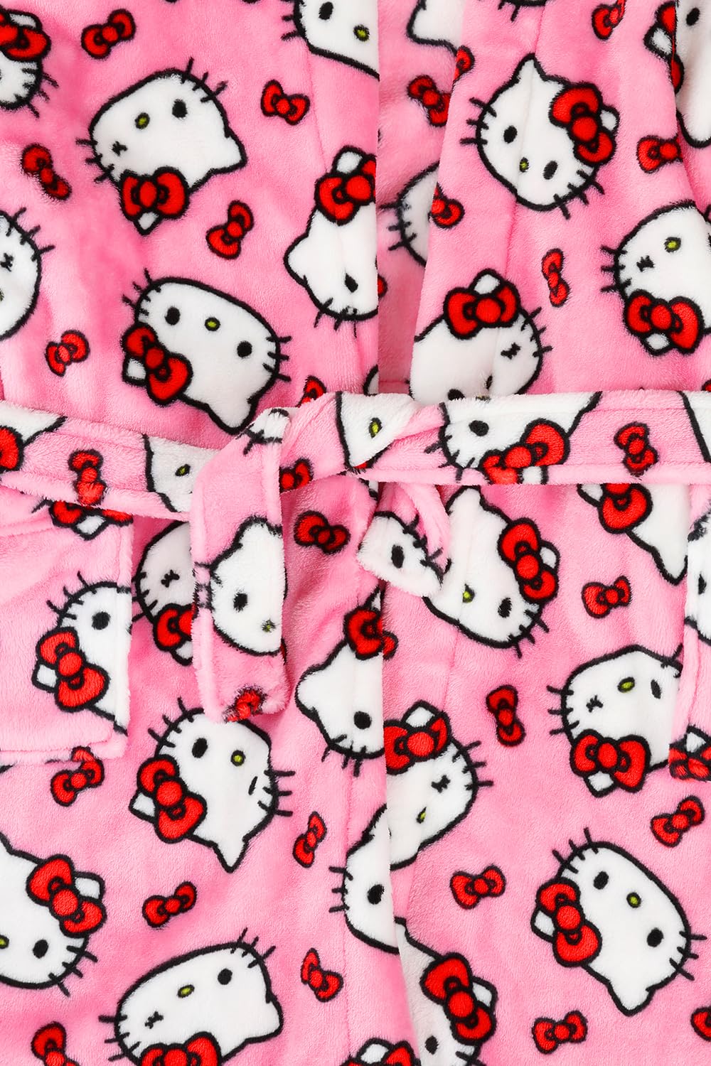 Hello Kitty Albornoz de forro polar rosa con capucha para niñas