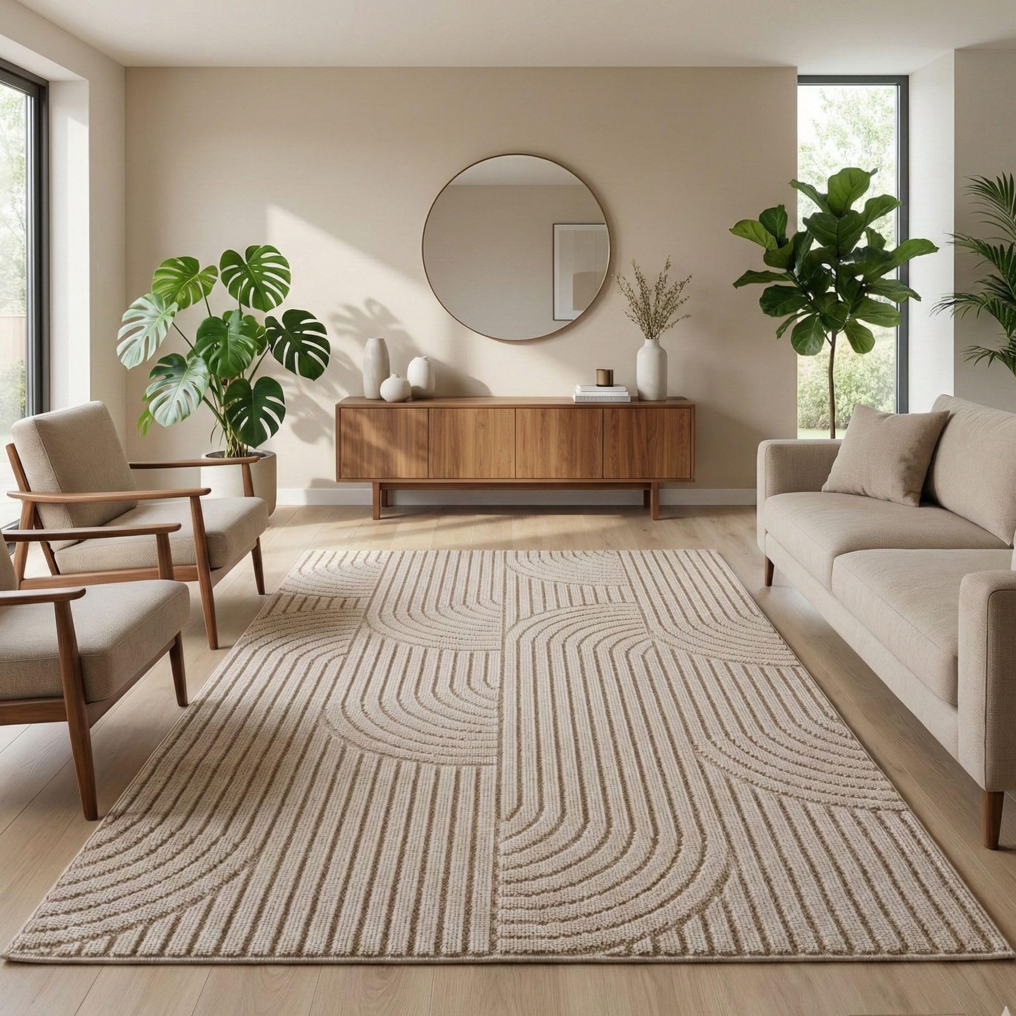 Carpetsale24 Teppich Wohnzimmer Einfarbig Bouclé Schlingenflor Skandi Stil Superweich Pflegeleicht Robust für Schlafzimmer Modern Gemütlich