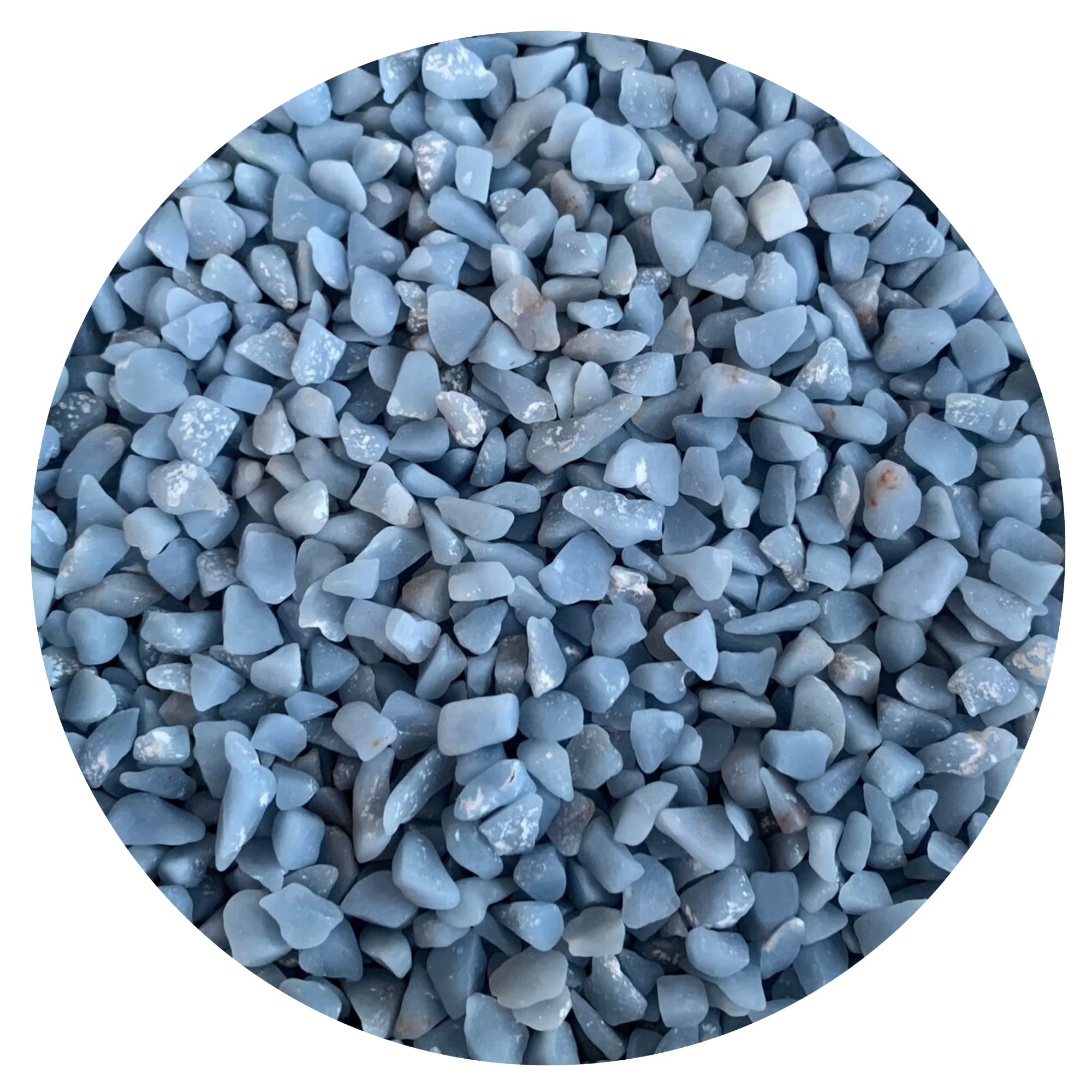 GAF TREASURES 2 oz Lot Natural Angelite Semi Tumbled Gemstone Chips, Crushed Mini Crystals, Undrilled Crystal Chips (Angelite)