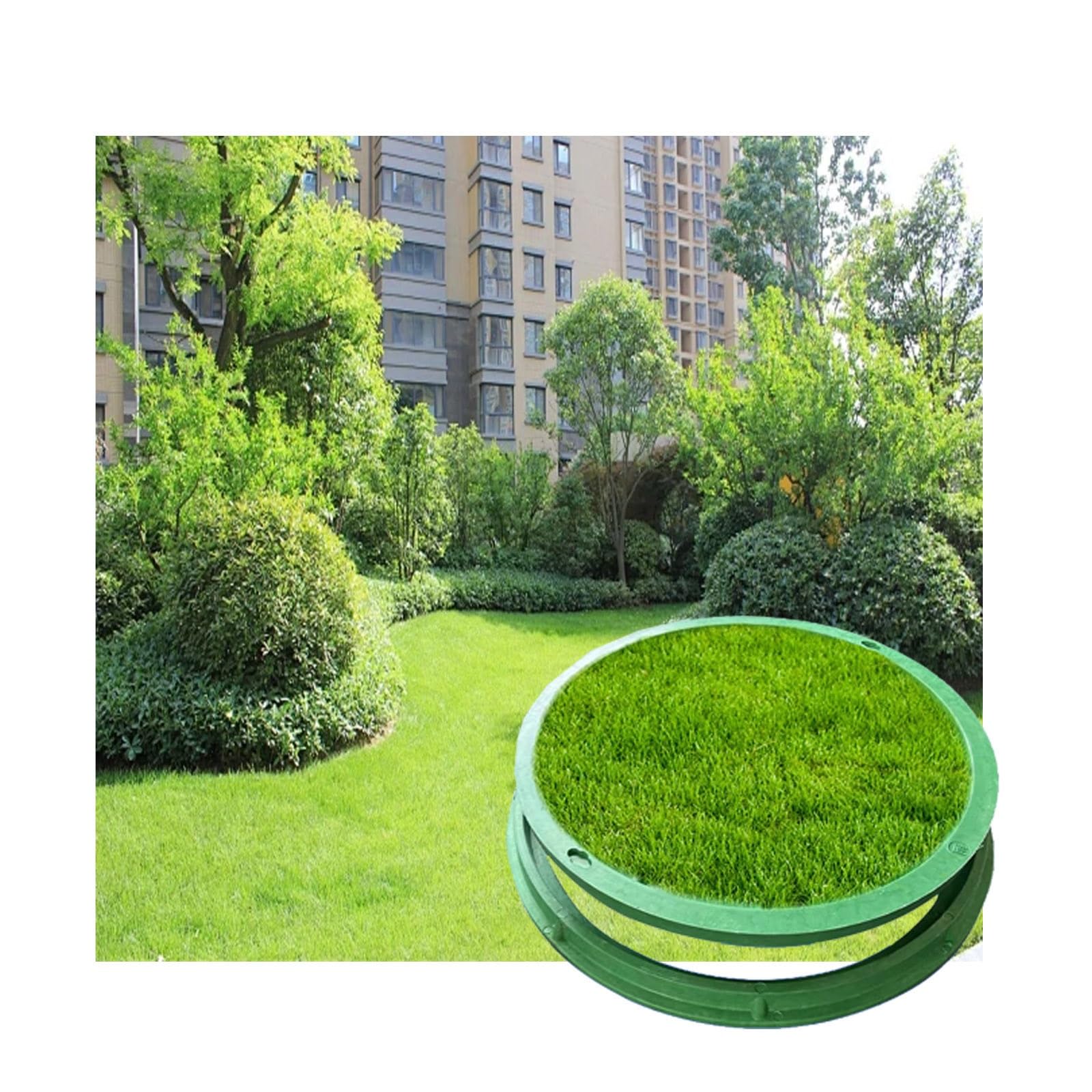 GJMSSMY Decorative Plant Pot Cover, Invisible Composite Resin Manhole Cover, Removable Round Sewage Basin Lid (100x100CM/39.4x39.4IN) - Stylish & Outdoor Accessory