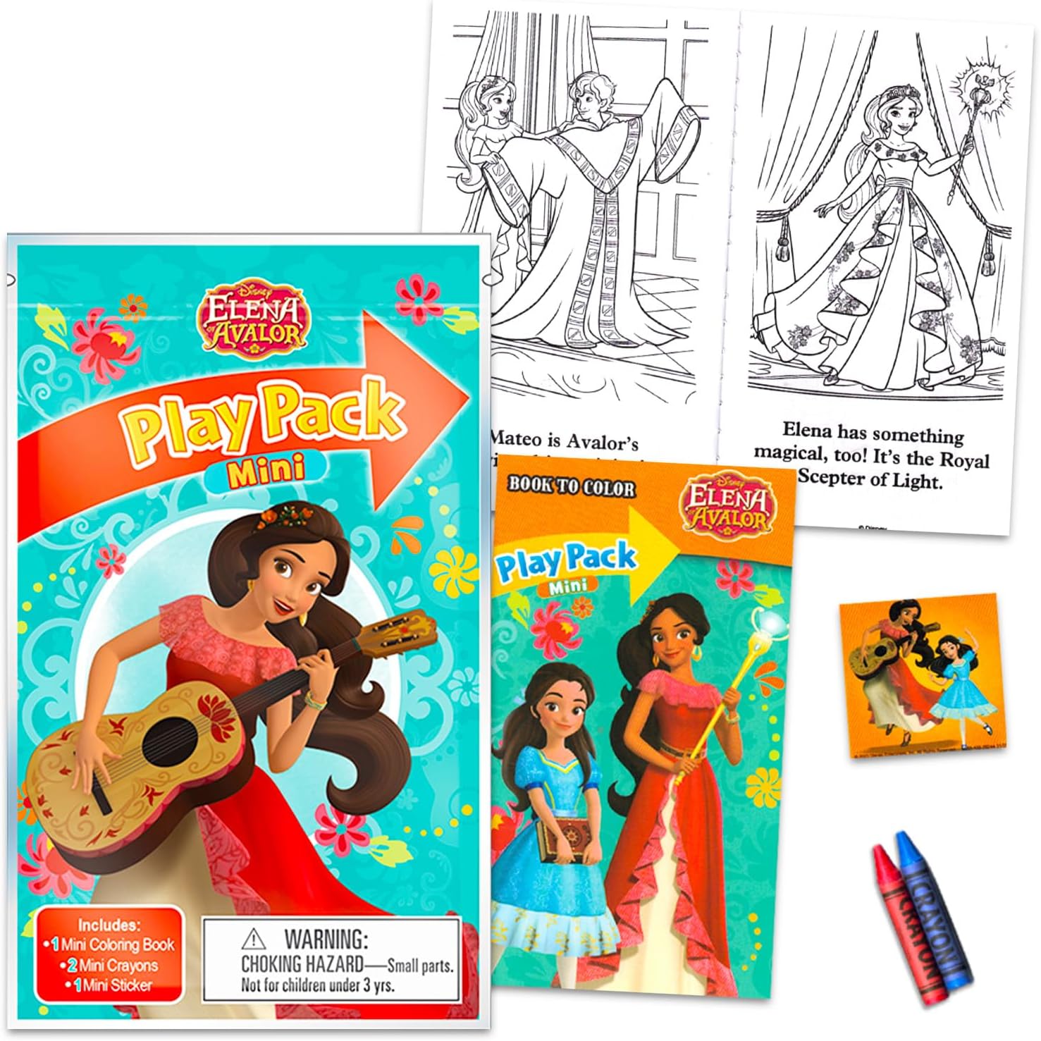 Disney Elena of Avalor Valentine's Day Classroom Gift Exchange Bundle - 24 Elena of Avalor Mini Coloring Activity Books for School Valentines Cards, Stickers | Valentines Kids Party Favors