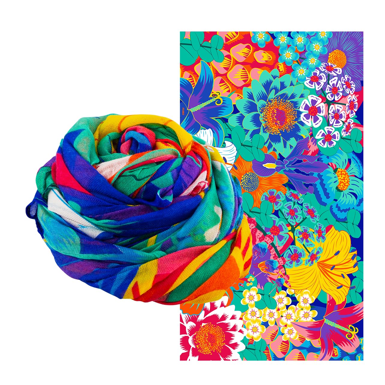 Pylones Women's Multicoloured - Neckerchief / Pareo Colourful - Bouquet, Multi-Colour, One Size, One Size